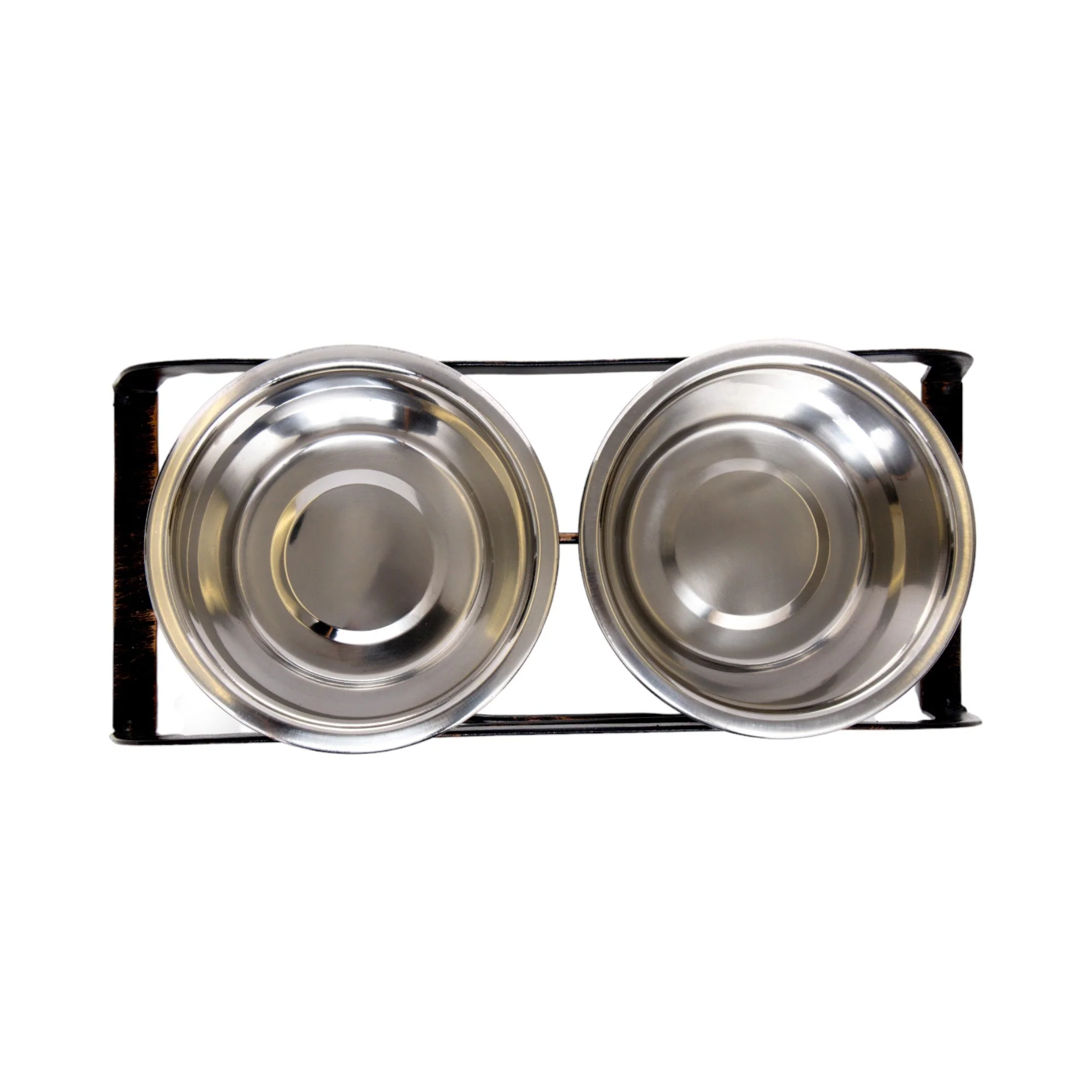 Country Living Rustic Dog Bone Elevated Feeder with 2 Stainless Steel Bowls - Image 3