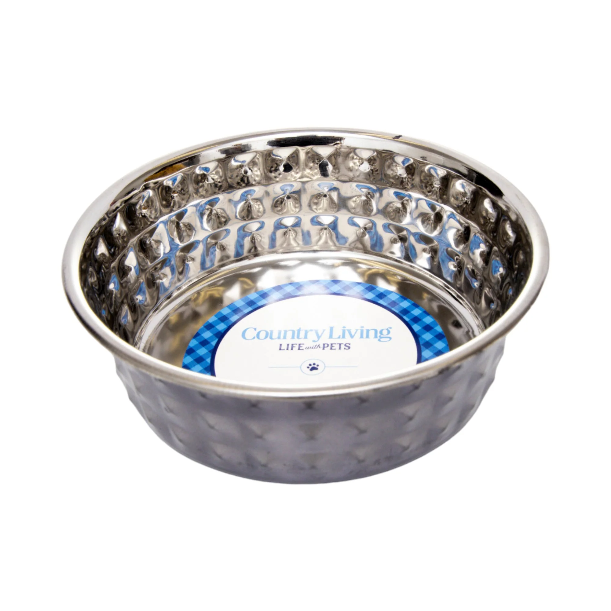 Country Living Set of 2 Hammered Stainless Steel Dog Bowls – Black Pearl - Image 4