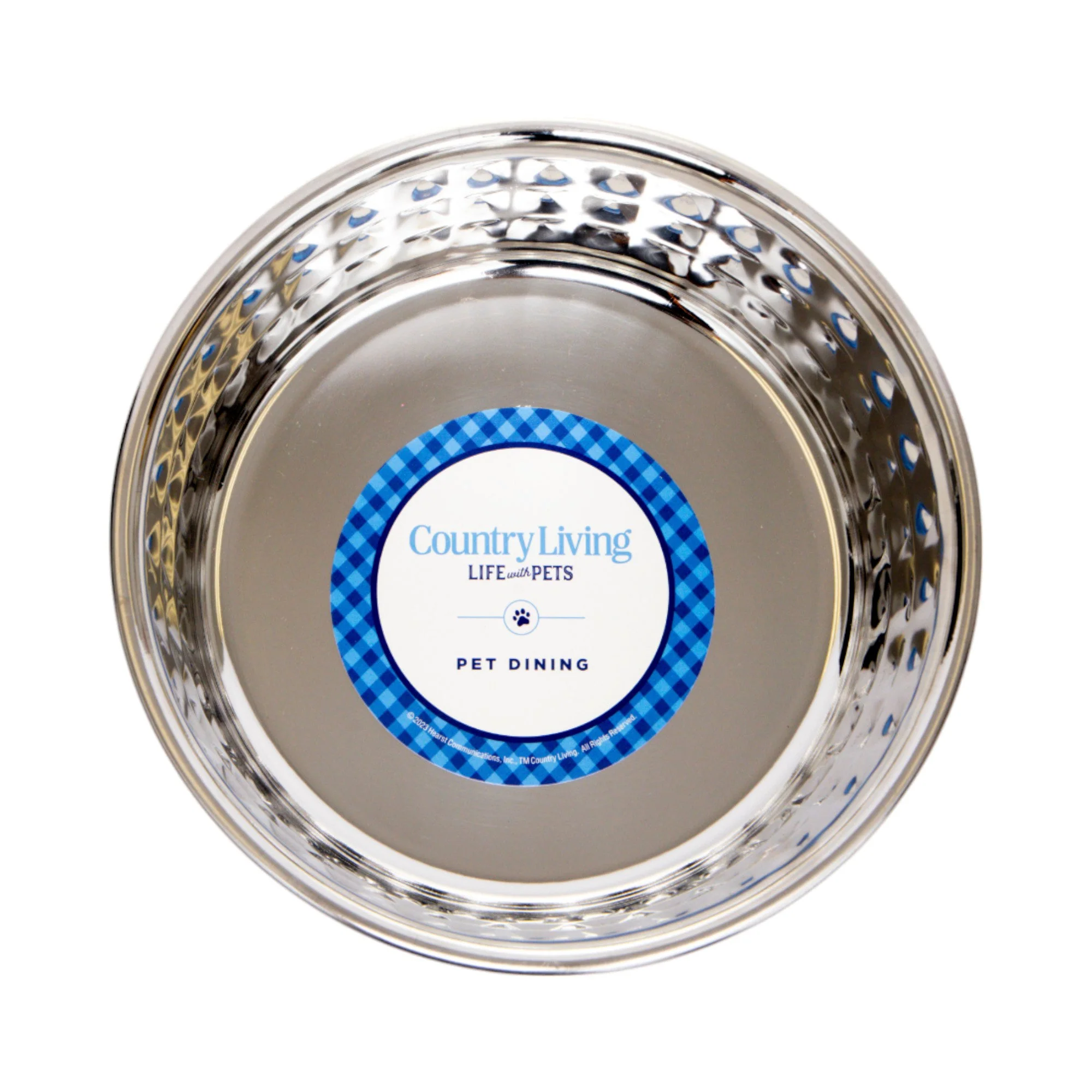 Country Living Set of 2 Hammered Stainless Steel Dog Bowls – Ideal for Extra Large Breeds – Rose Quartz/64oz - Image 4