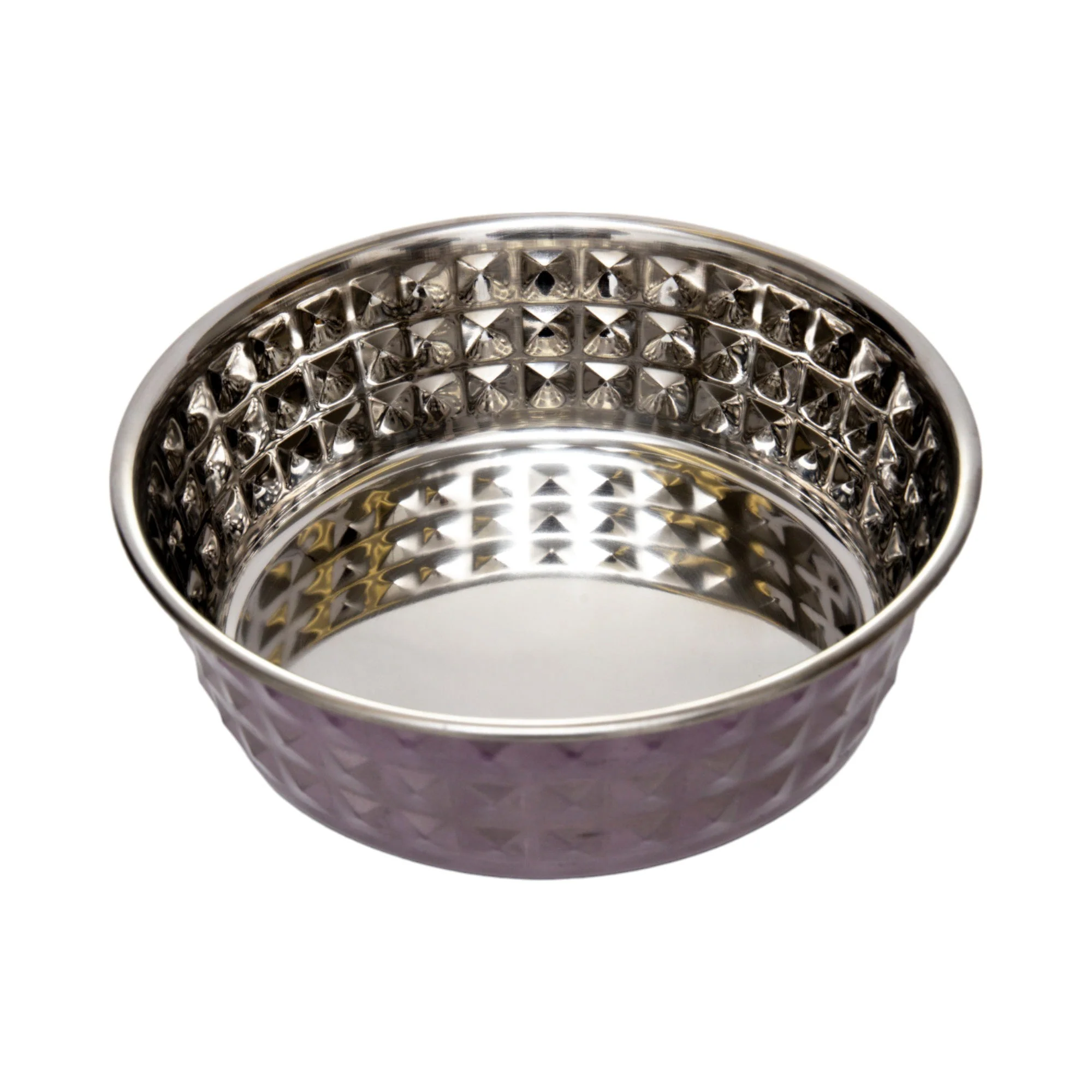 Country Living Set of 2 Hammered Stainless Steel Dog Bowls – Lavender - Image 6
