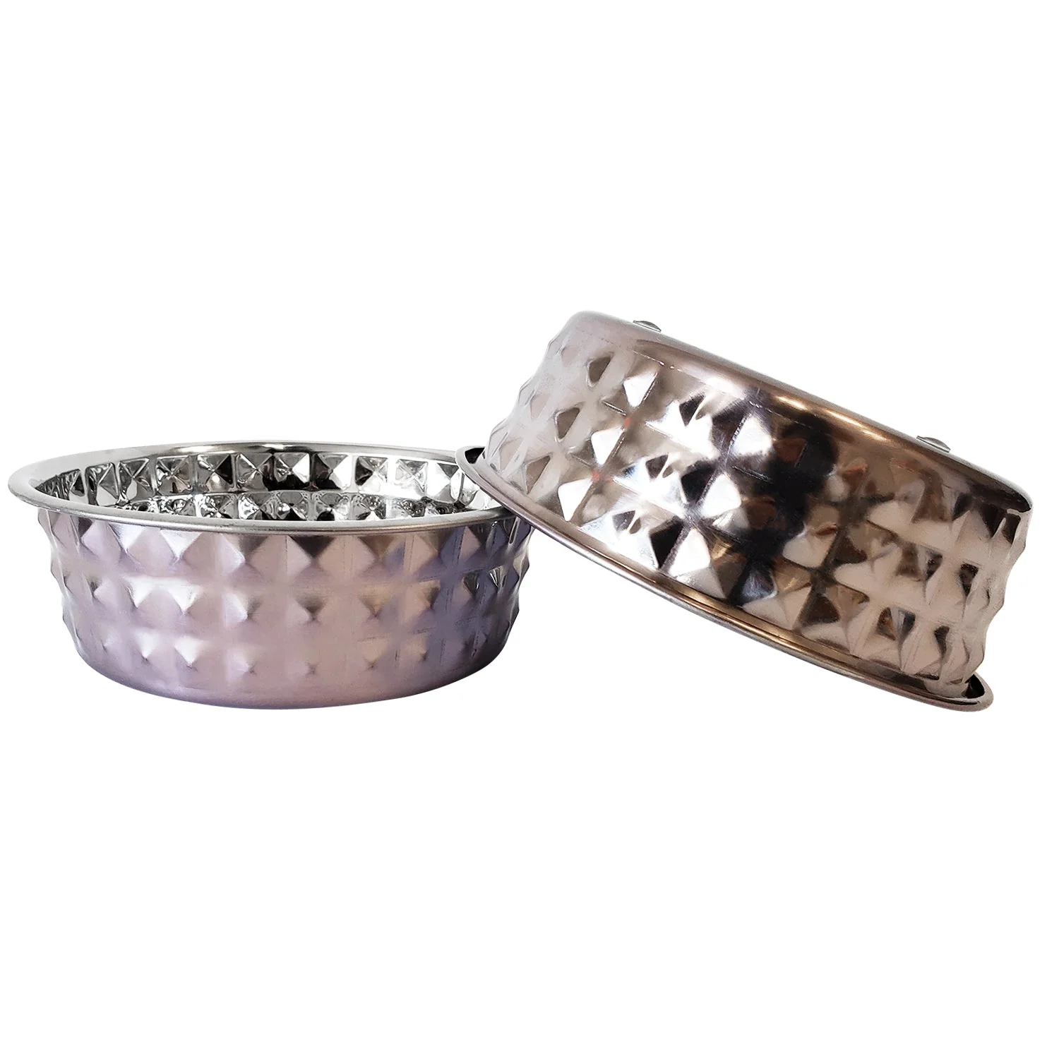 Country Living Set of 2 Hammered Stainless Steel Dog Bowls – Lavender - Image 7