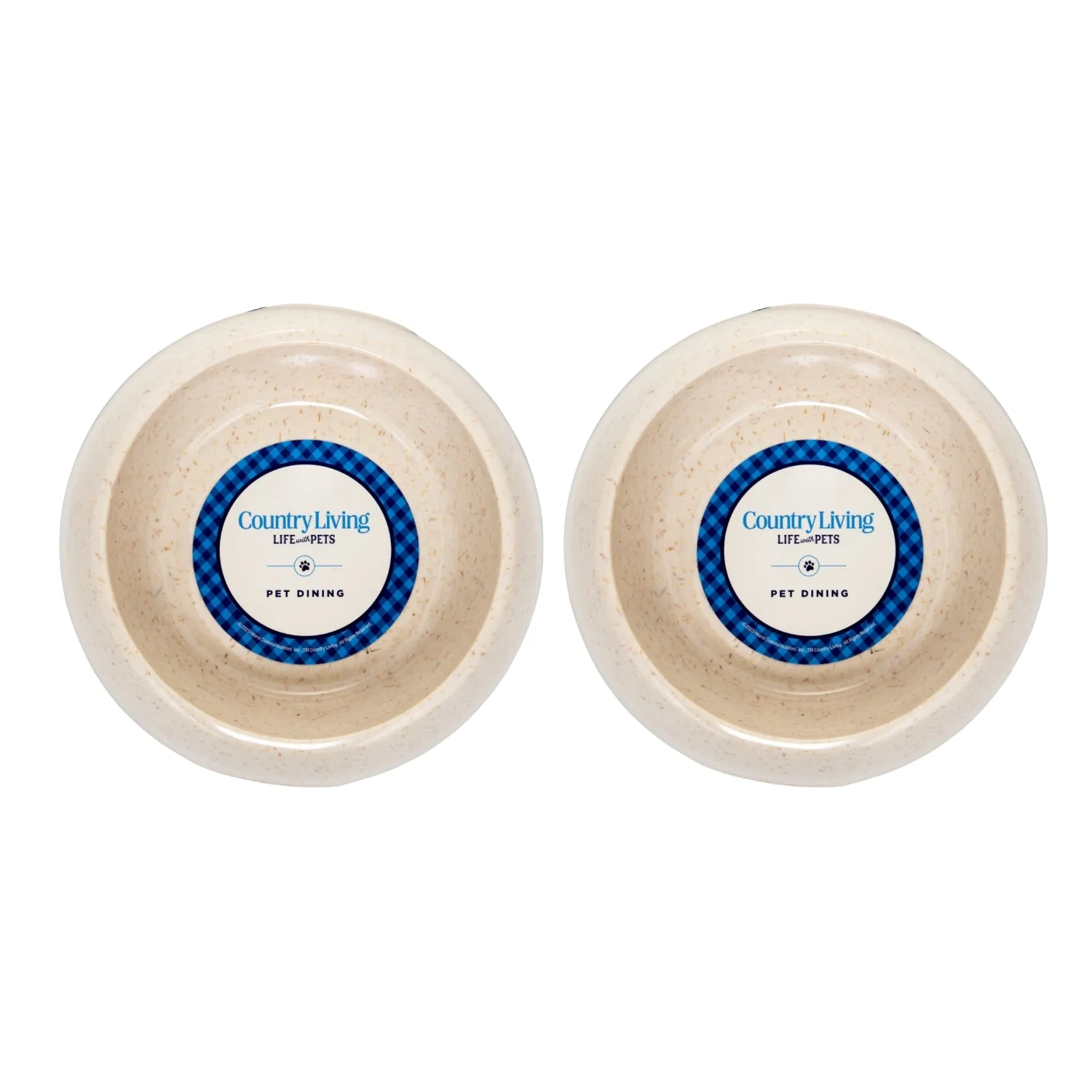 Country Living Set of 2 Natural Fiber Dog Bowls – White Swan - Image 2