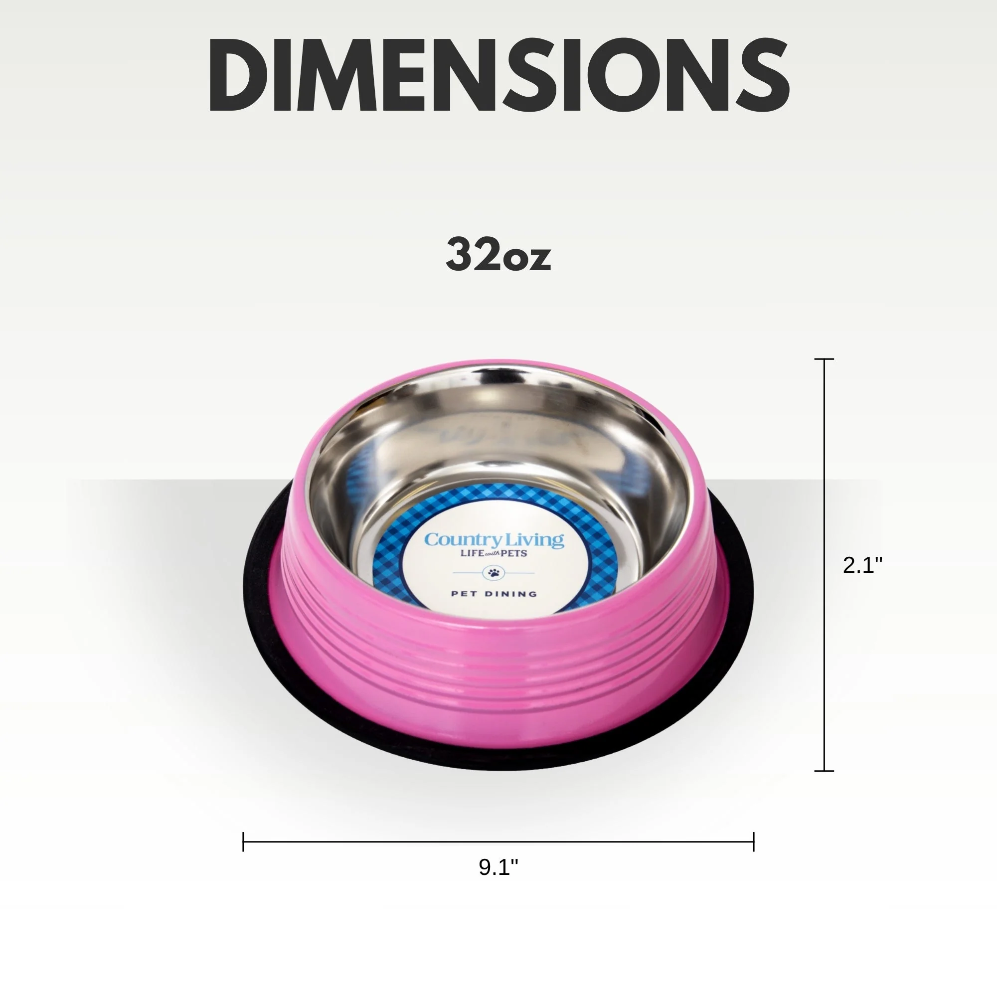 Country Living Set of 2 Ribbed Non-Slip Pet Bowls – Carnation Pink - Image 10