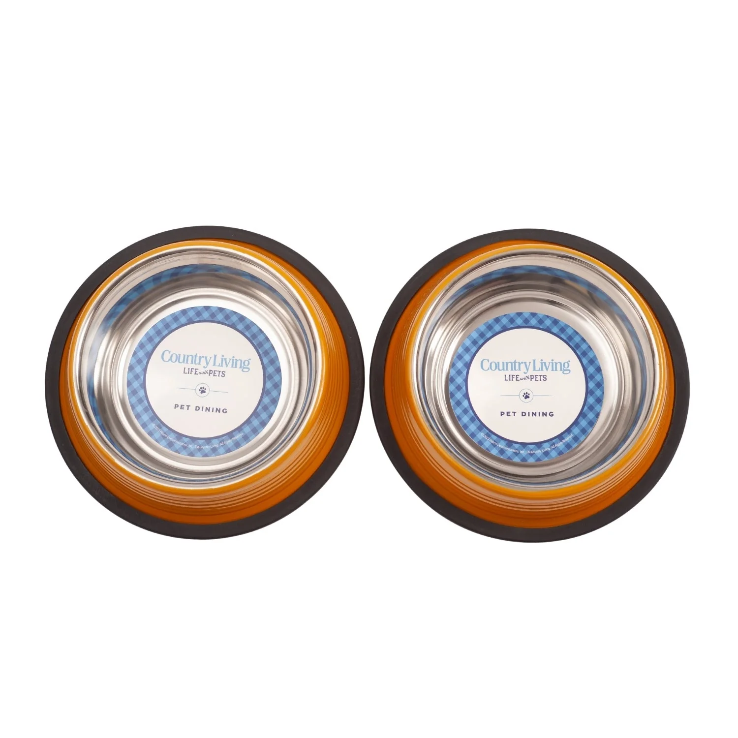 Country Living Set of 2 Ribbed Non-Slip Pet Bowls – Golden Yellow - Image 2