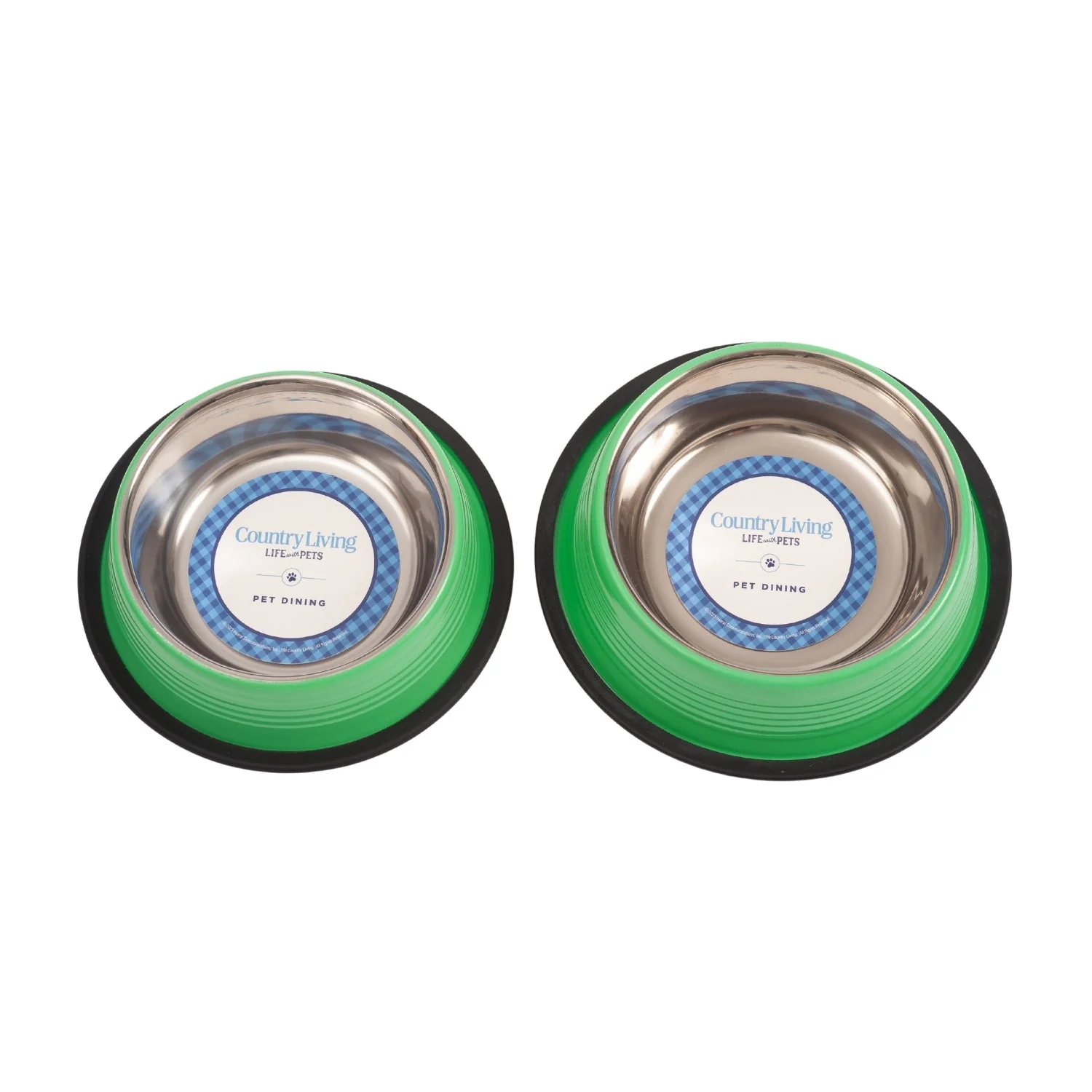 Country Living Set of 2 Ribbed Non-Slip Pet Bowls – Irish Green - Image 2