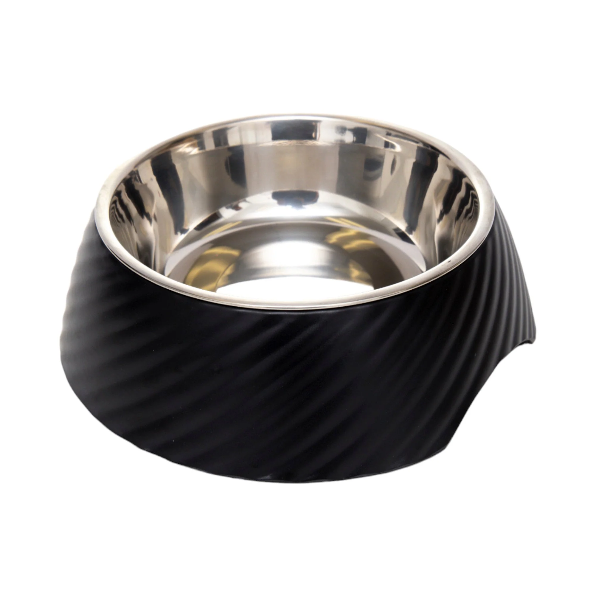 Country Living Set of 2 Round Twill Melamine Dog Bowls with Removable Stainless Steel Inserts – Black - Image 6