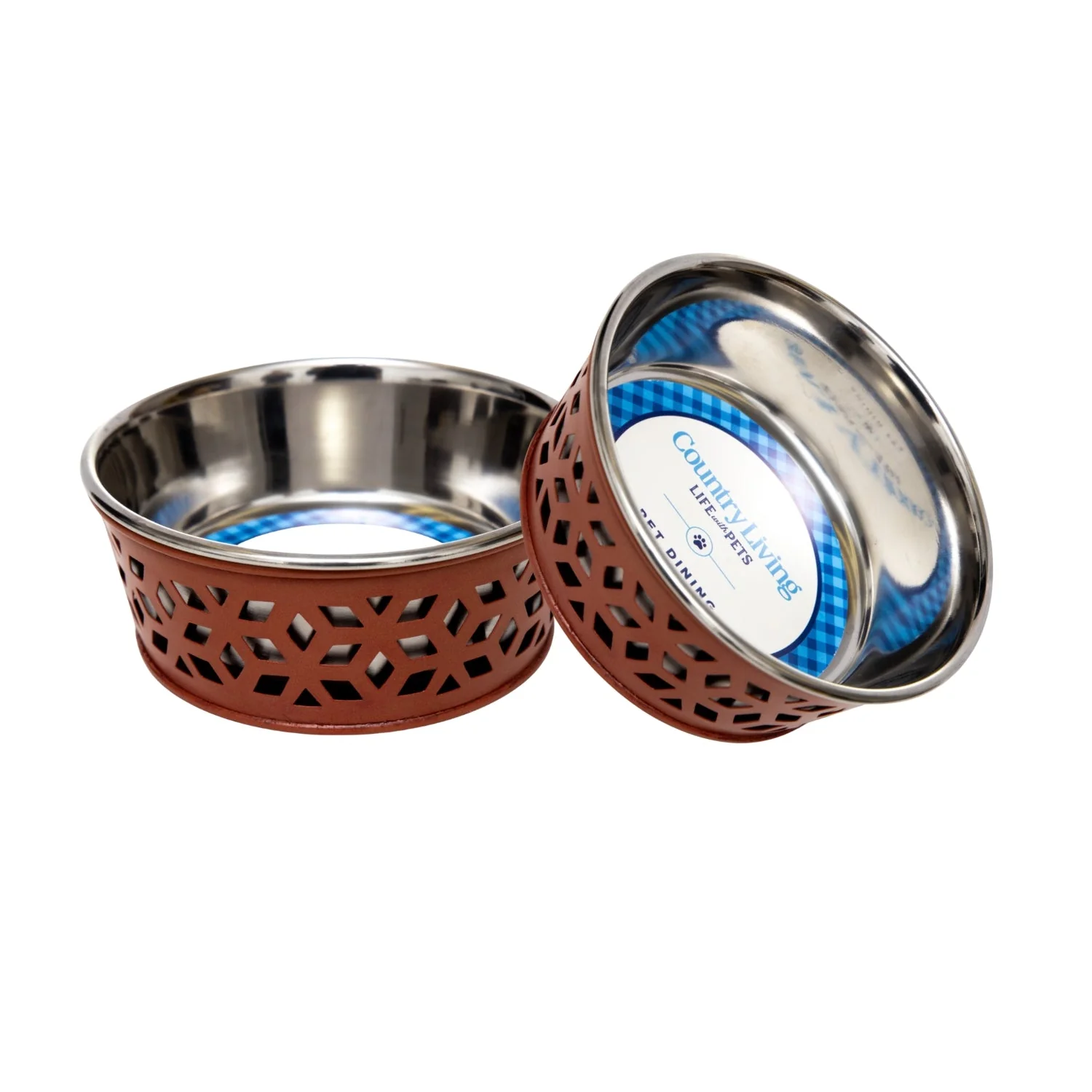 Country Living Set of 2 Stainless Steel Dog Bowls – Farmhouse Style, Ideal for Small to Medium Dogs - Image 10