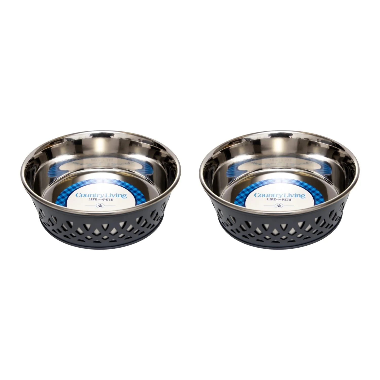 Country Living Set of 2 Stainless Steel Dog Bowls – Farmhouse Style, Ideal for Small to Medium Dogs - Image 14