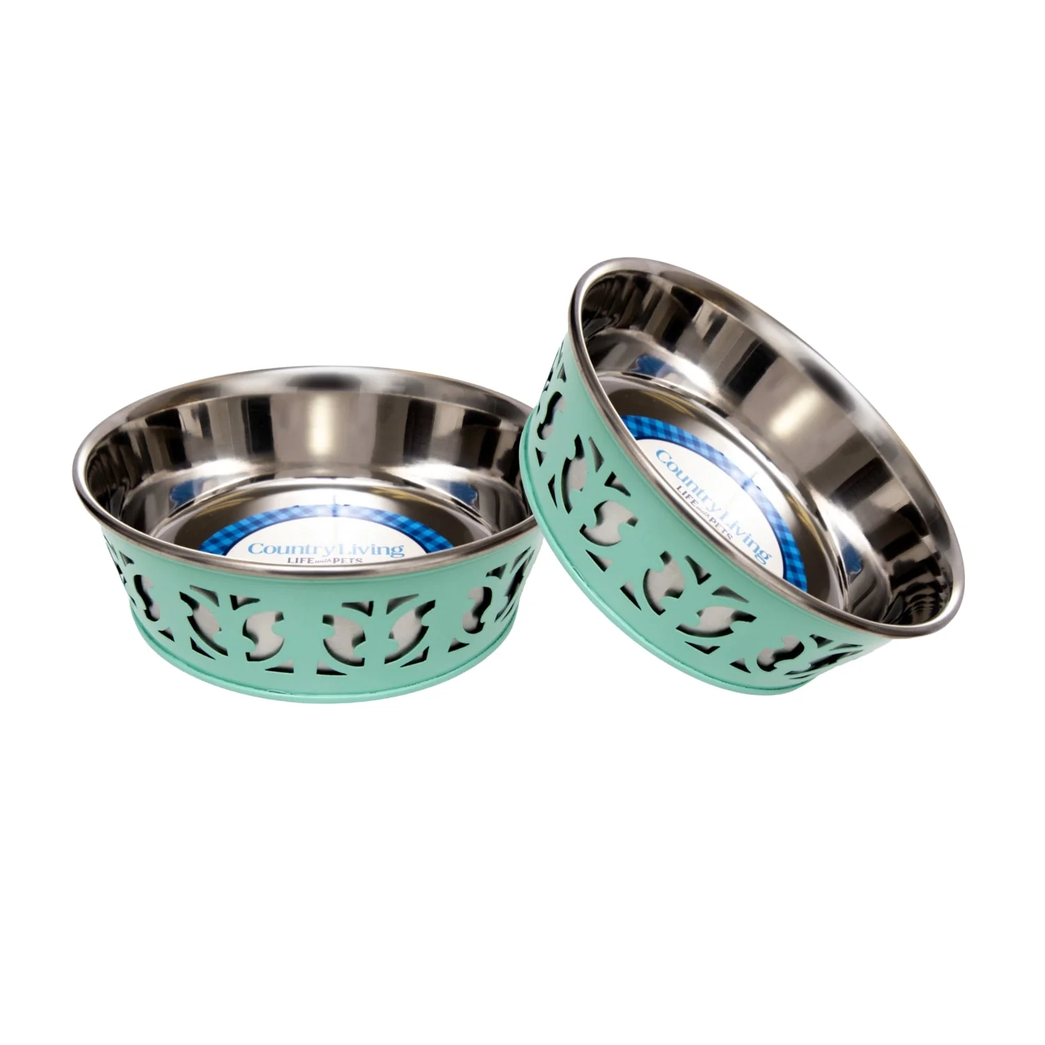 Country Living Set of 2 Stainless Steel Dog Bowls – Farmhouse Style, Ideal for Small to Medium Dogs - Image 16