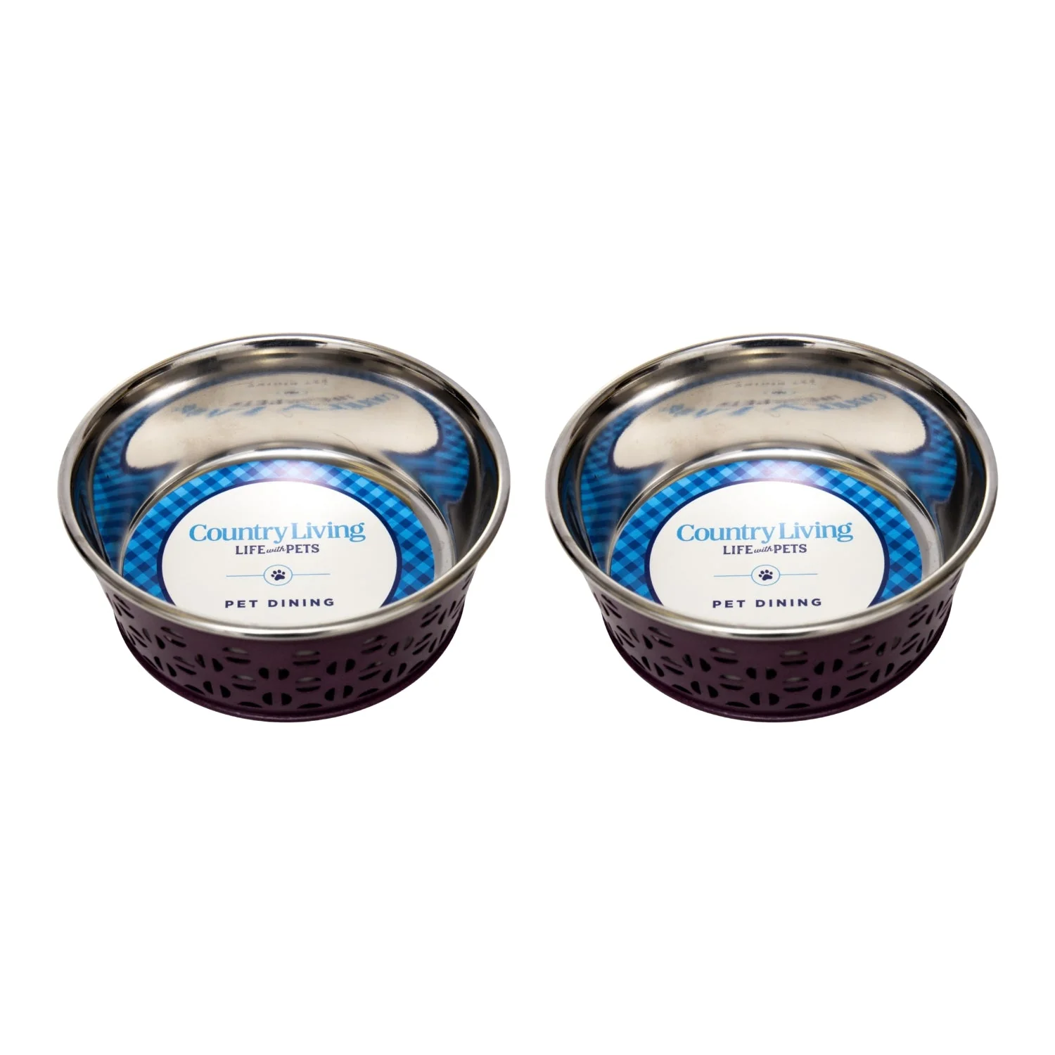 Country Living Set of 2 Stainless Steel Dog Bowls – Farmhouse Style, Ideal for Small to Medium Dogs - Image 3