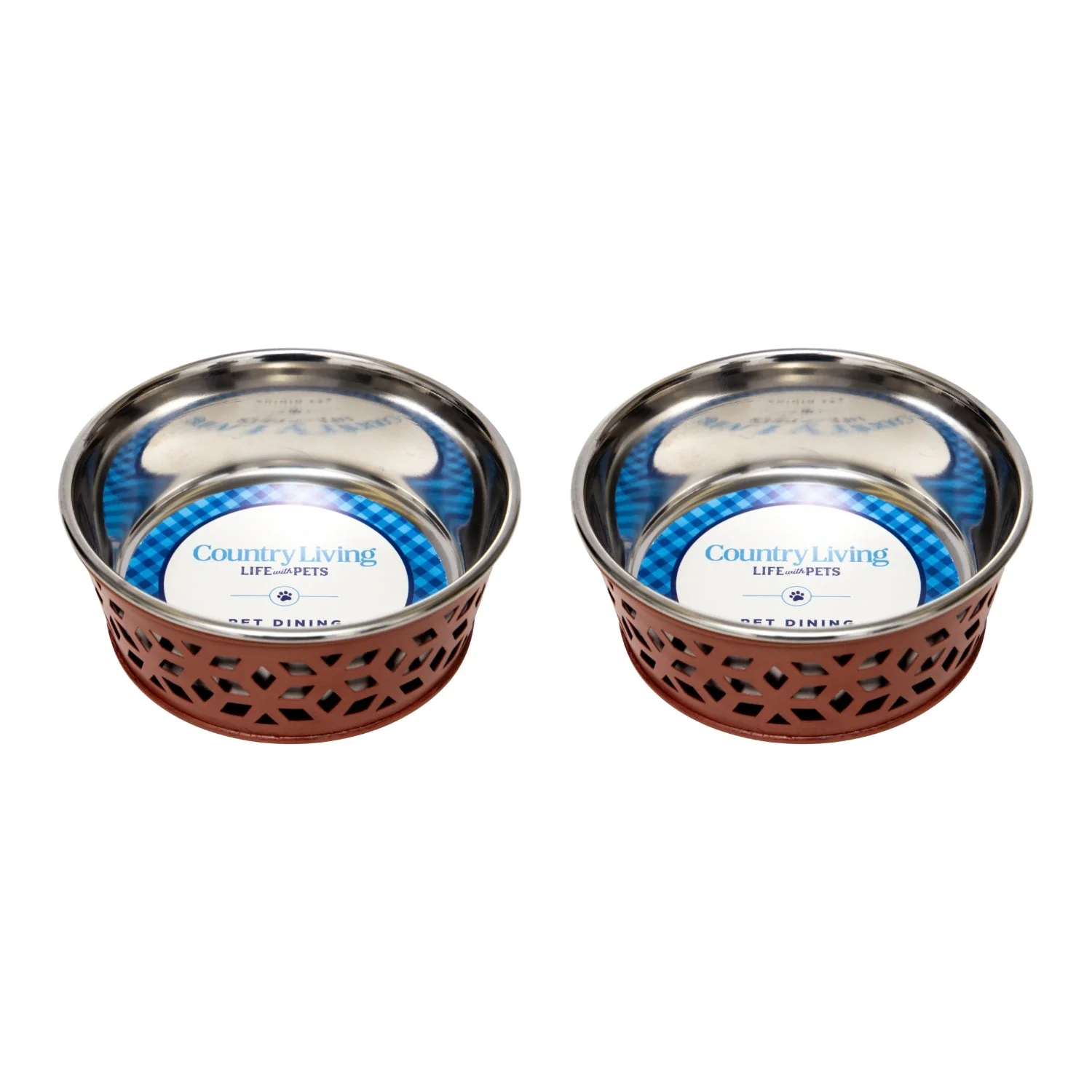 Country Living Set of 2 Stainless Steel Dog Bowls – Farmhouse Style, Ideal for Small to Medium Dogs - Image 9