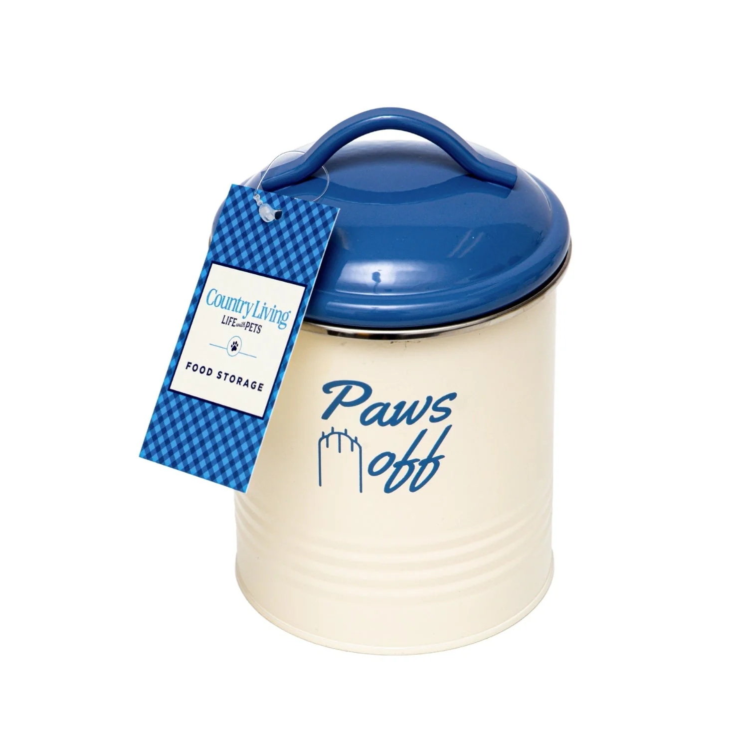Country Living Set of 3 Pet Treat Canisters, Dog Treat Storage – French Blue Lid - Image 4