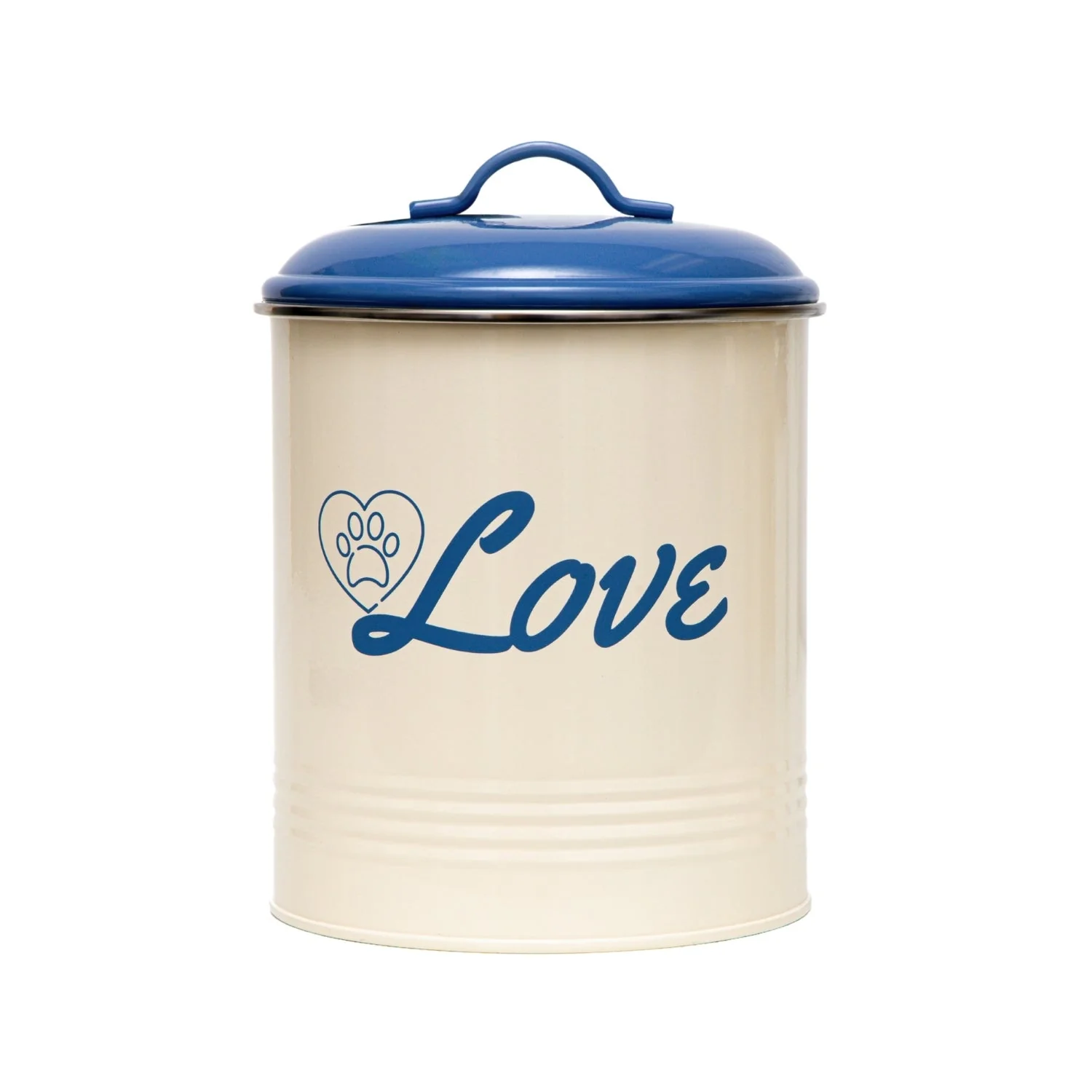 Country Living Set of 3 Pet Treat Canisters, Dog Treat Storage – French Blue Lid - Image 5