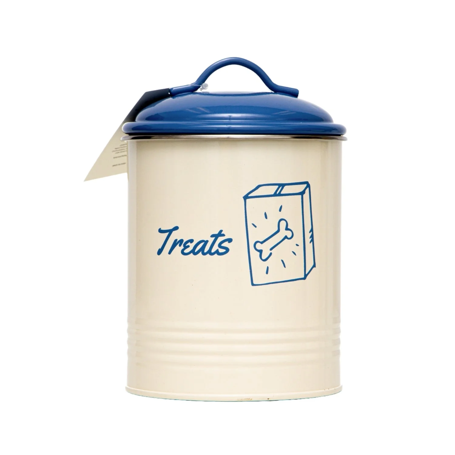 Country Living Set of 3 Pet Treat Canisters, Dog Treat Storage – French Blue Lid - Image 6