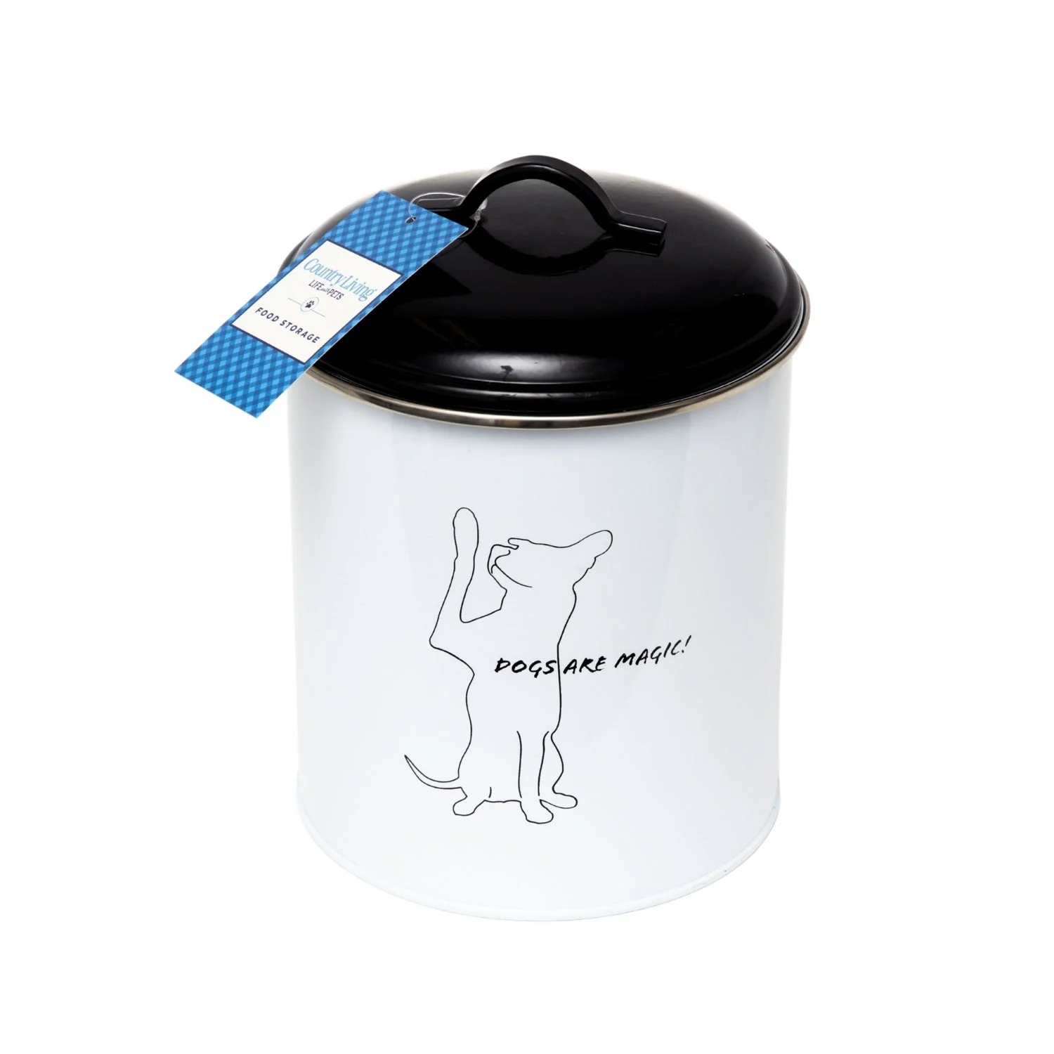 Country Living Set of 3 Pet Treat Storage Canisters – Black & White - Image 3