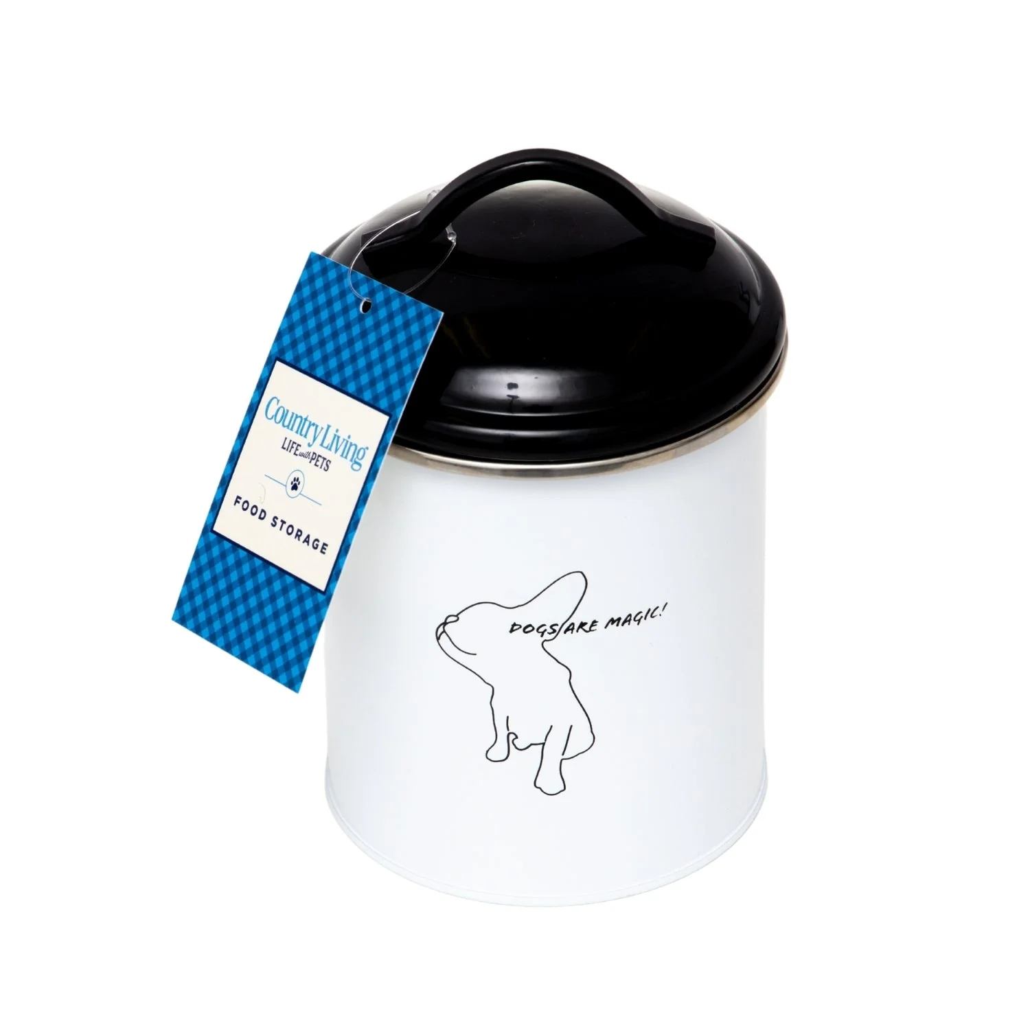 Country Living Set of 3 Pet Treat Storage Canisters – Black & White - Image 5