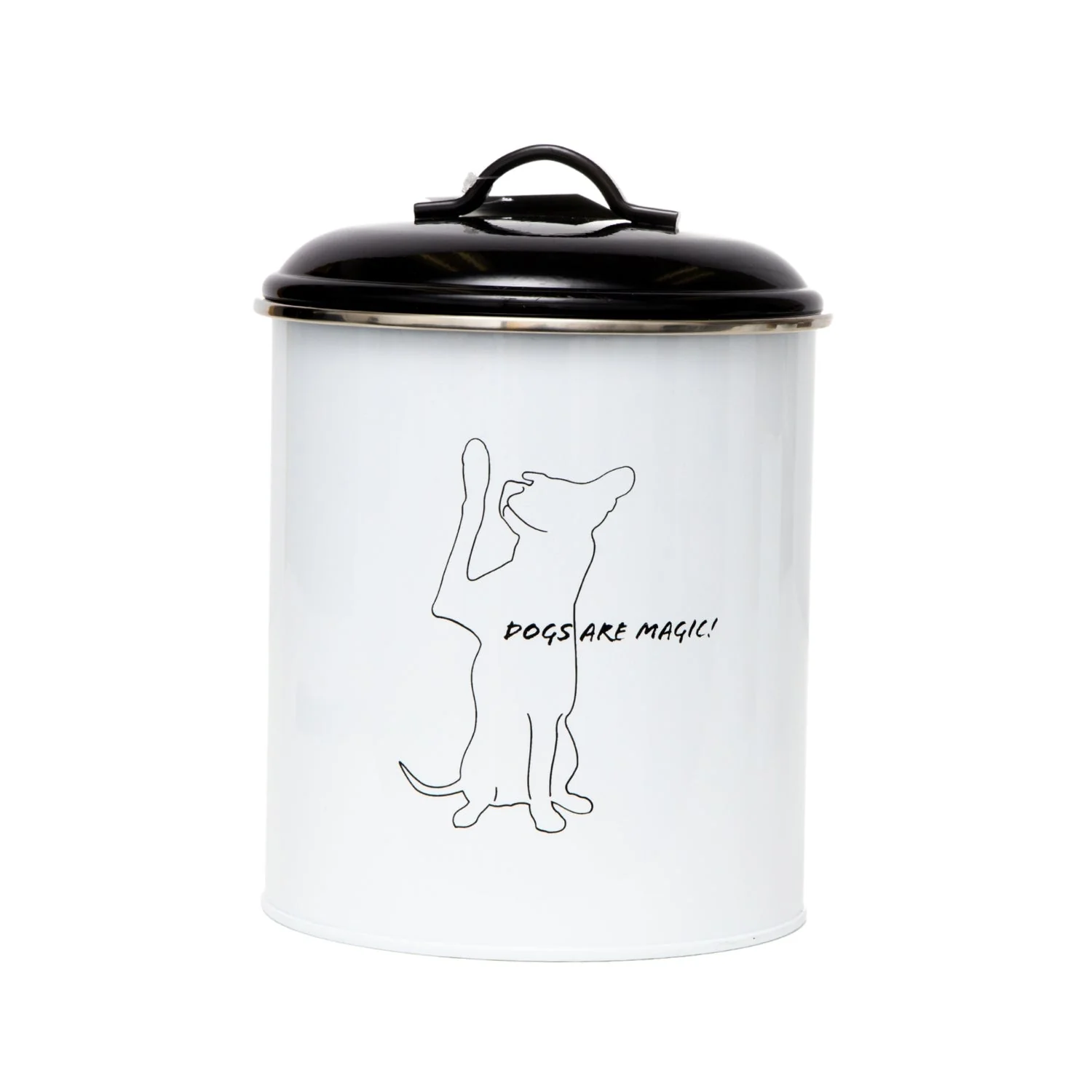 Country Living Set of 3 Pet Treat Storage Canisters – Black & White - Image 6