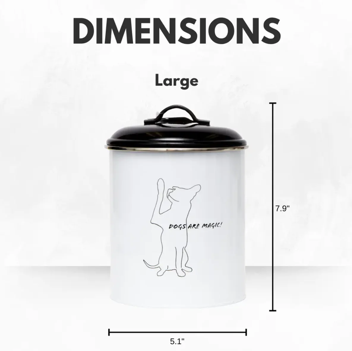 Country Living Set of 3 Pet Treat Storage Canisters – Black & White - Image 9