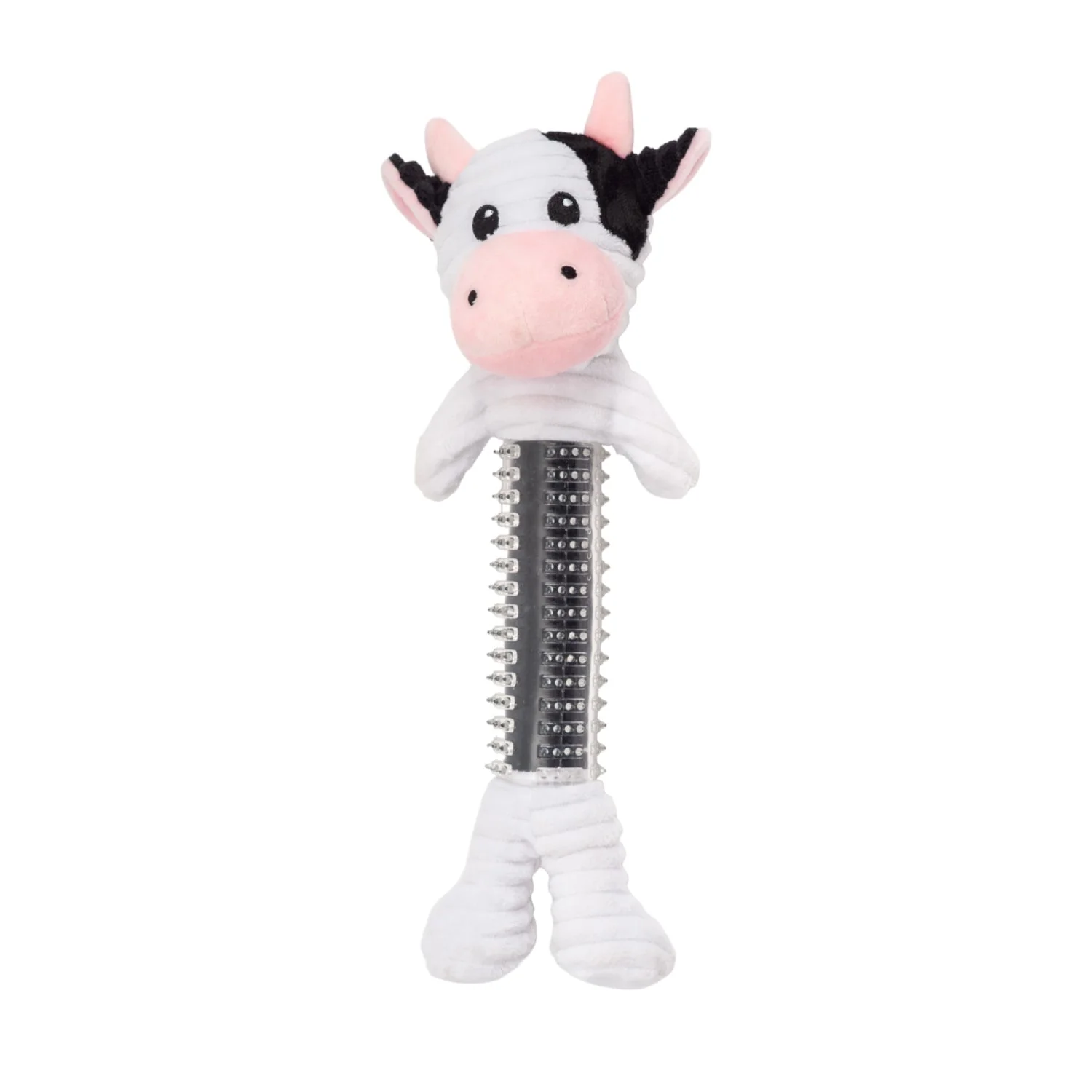 Country Living Thermoplastic Rubber Black & White Cow Plush Dog Toy – with Squeaker & Crinkle Paper - Image 3