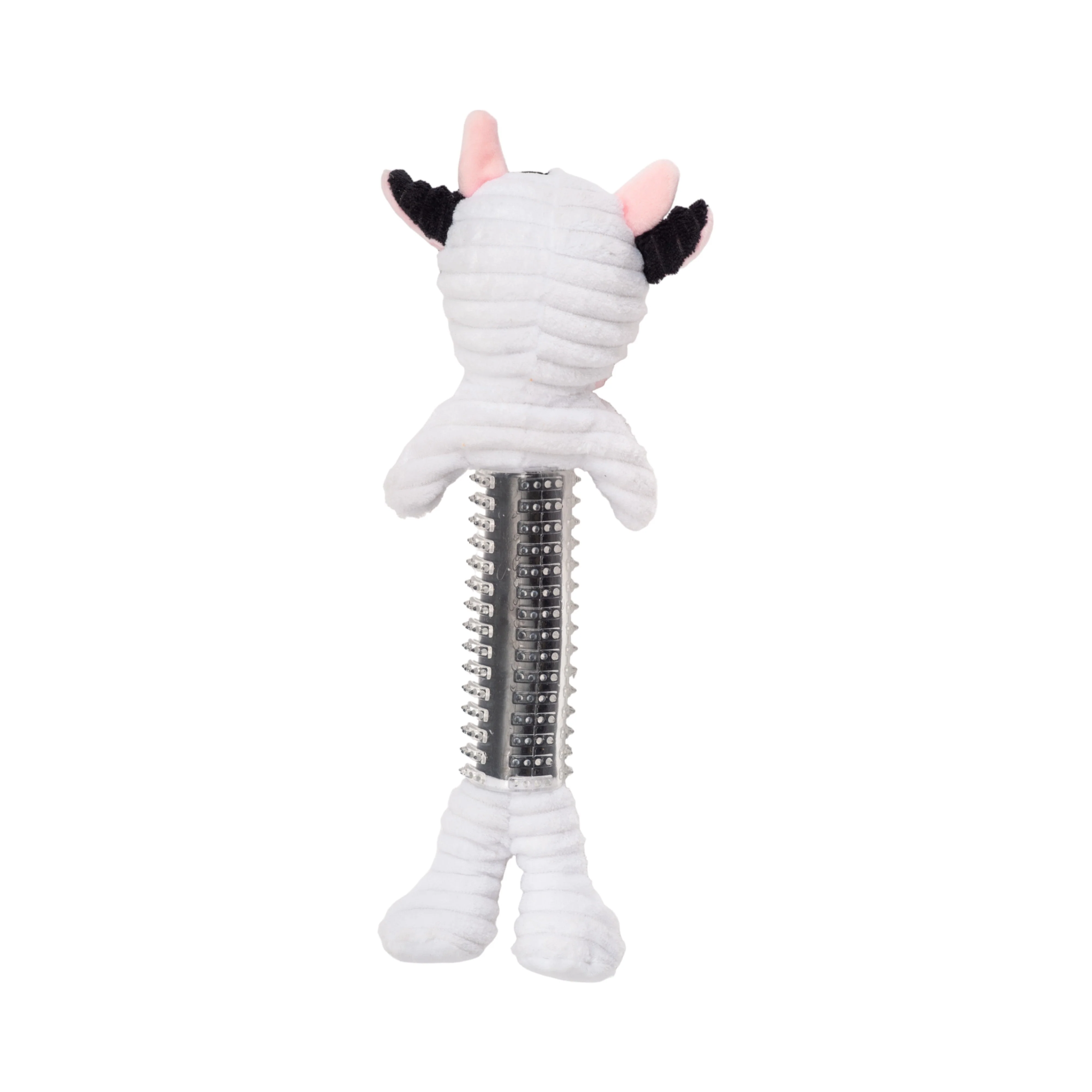 Country Living Thermoplastic Rubber Black & White Cow Plush Dog Toy – with Squeaker & Crinkle Paper - Image 4