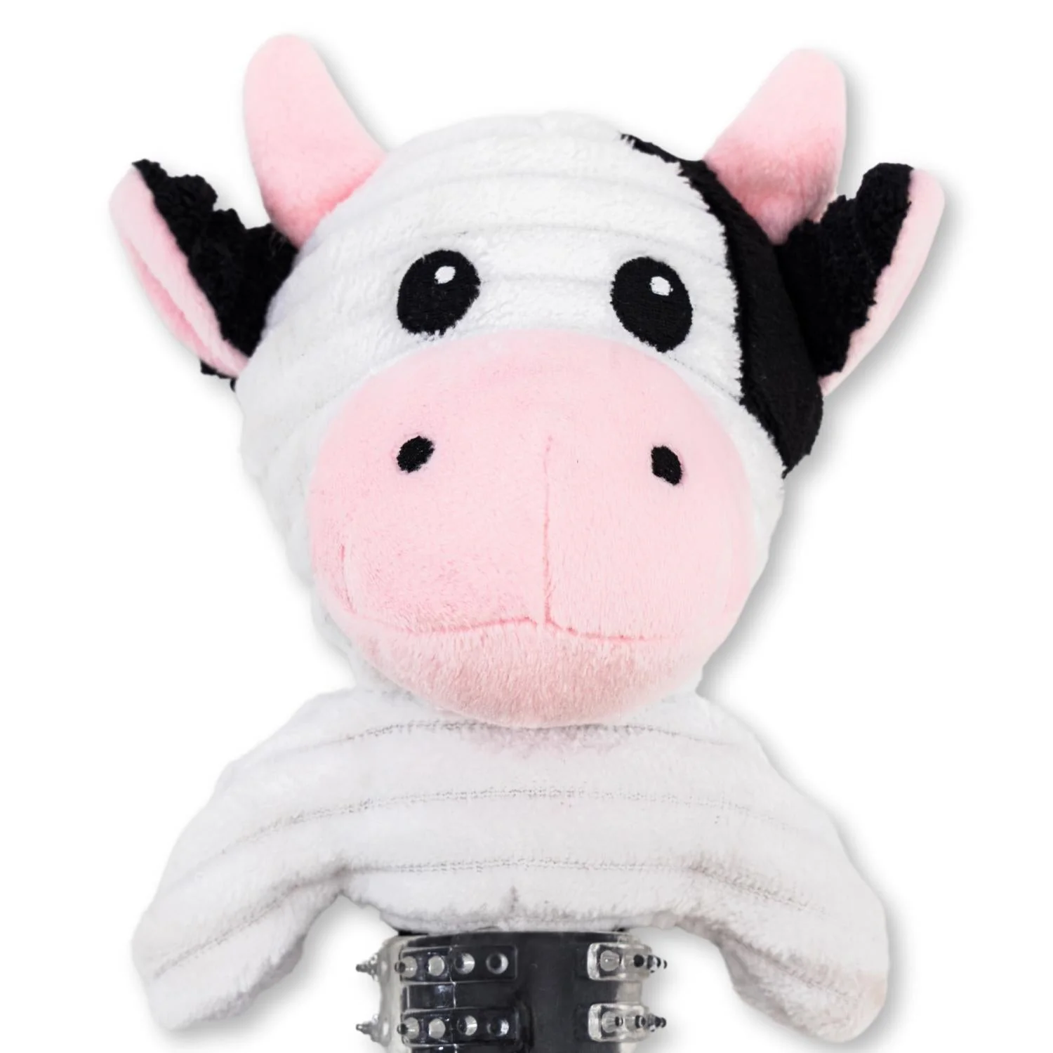 Country Living Thermoplastic Rubber Black & White Cow Plush Dog Toy – with Squeaker & Crinkle Paper - Image 5