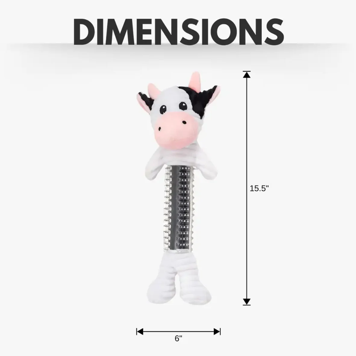 Country Living Thermoplastic Rubber Black & White Cow Plush Dog Toy – with Squeaker & Crinkle Paper - Image 8