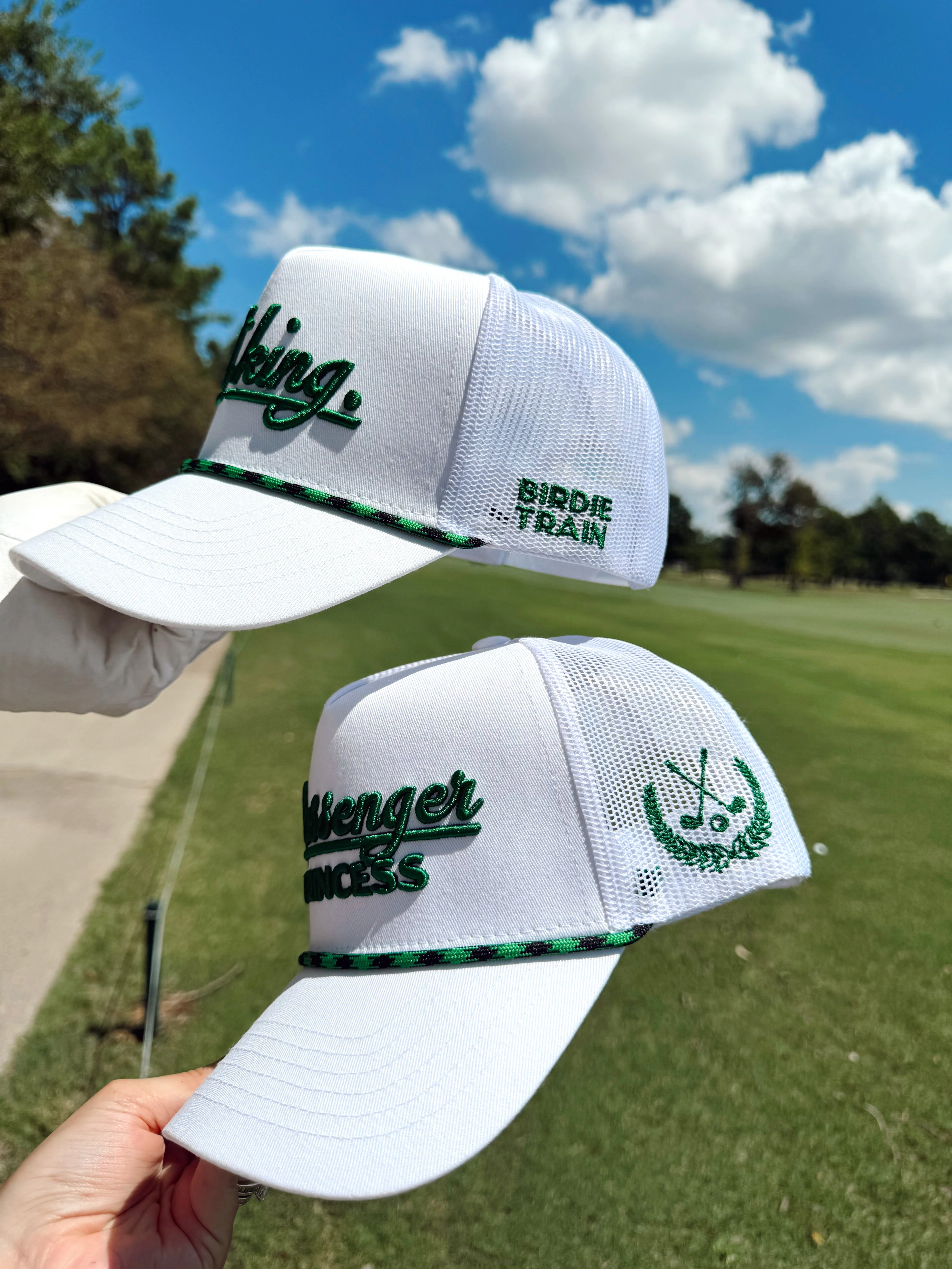 Couples Golf Hat - White Vintage Trucker Hat - Image 2