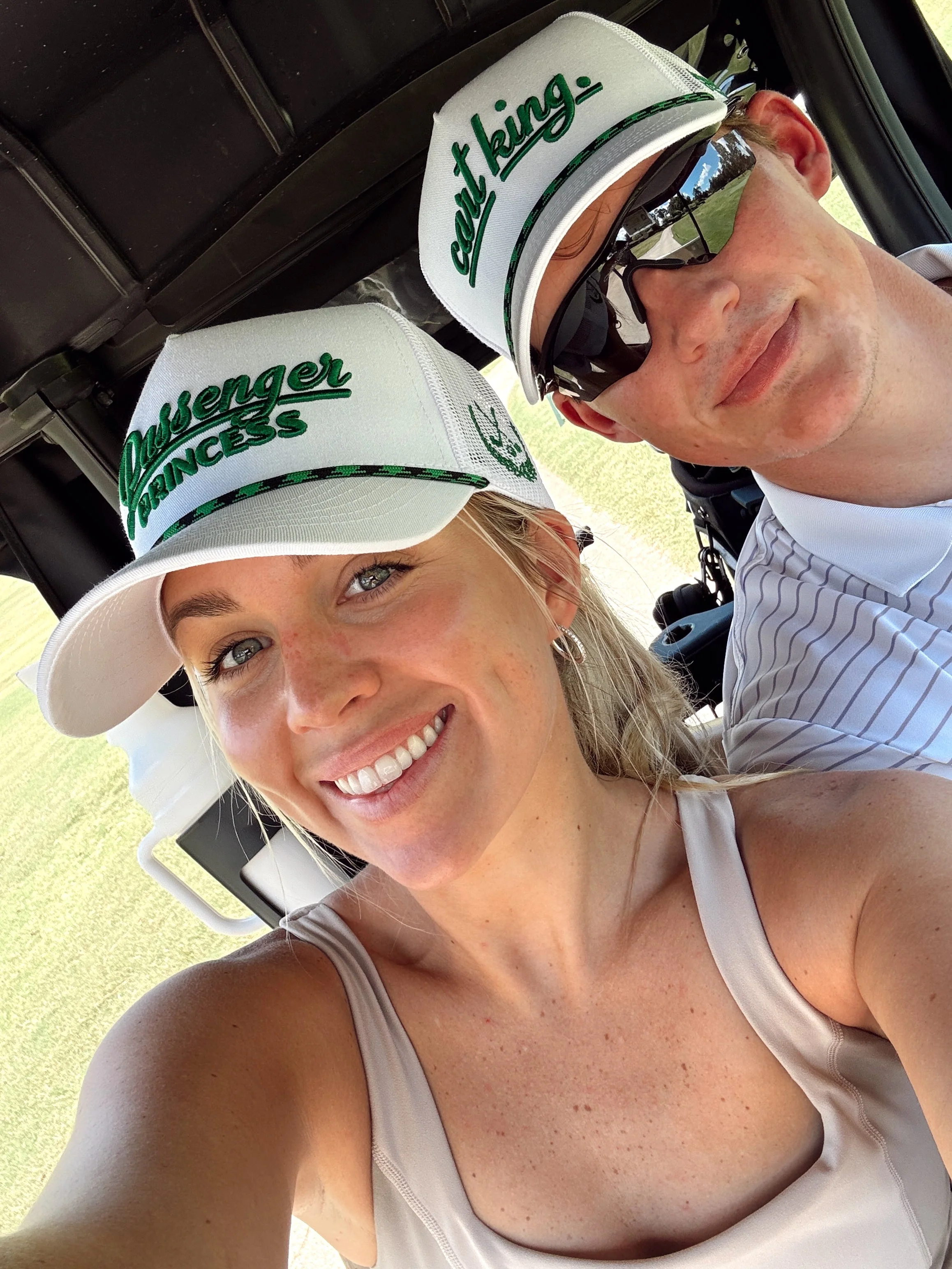 Couples Golf Hat - White Vintage Trucker Hat - Image 3
