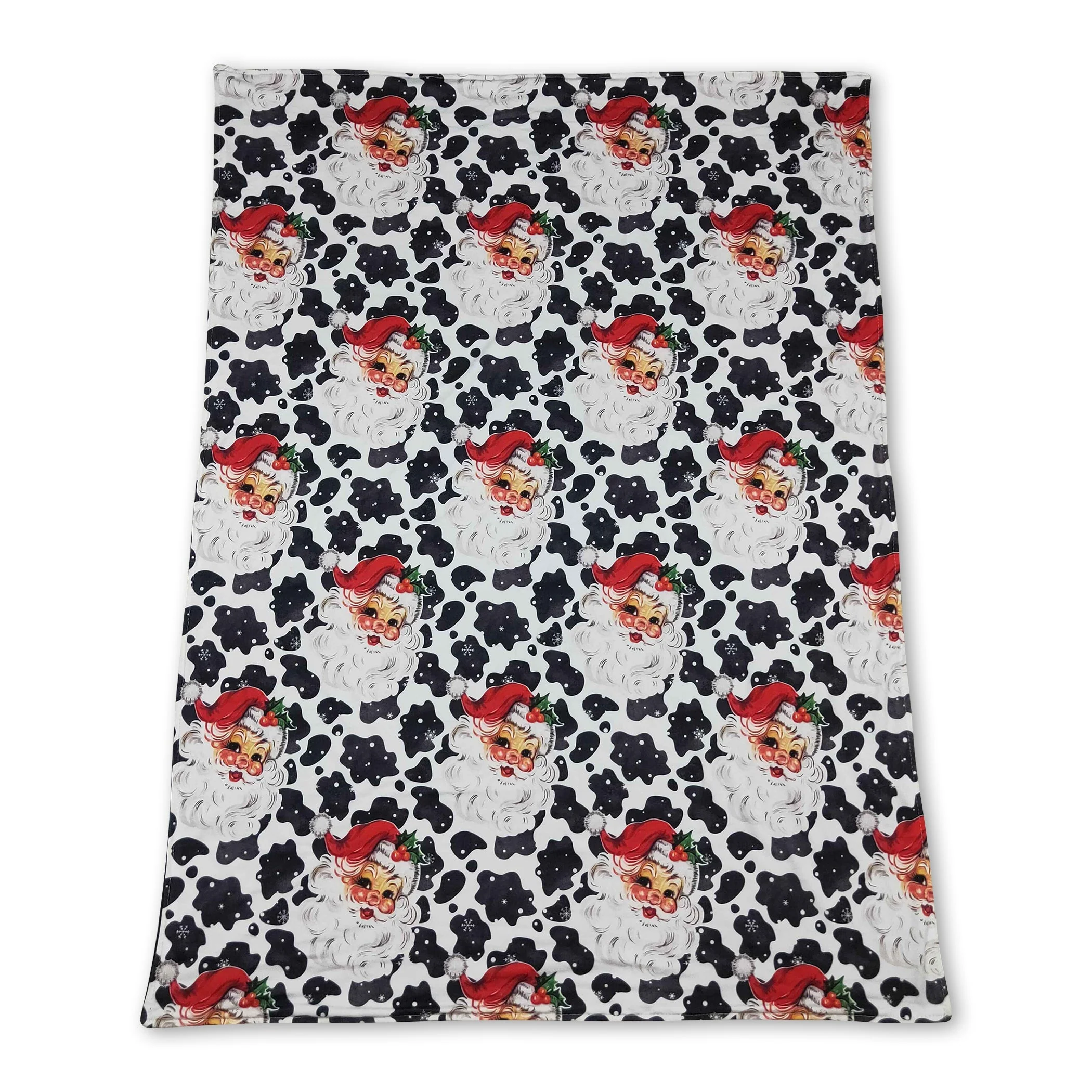 Cow print santa baby kids Christmas blankets - Image 2