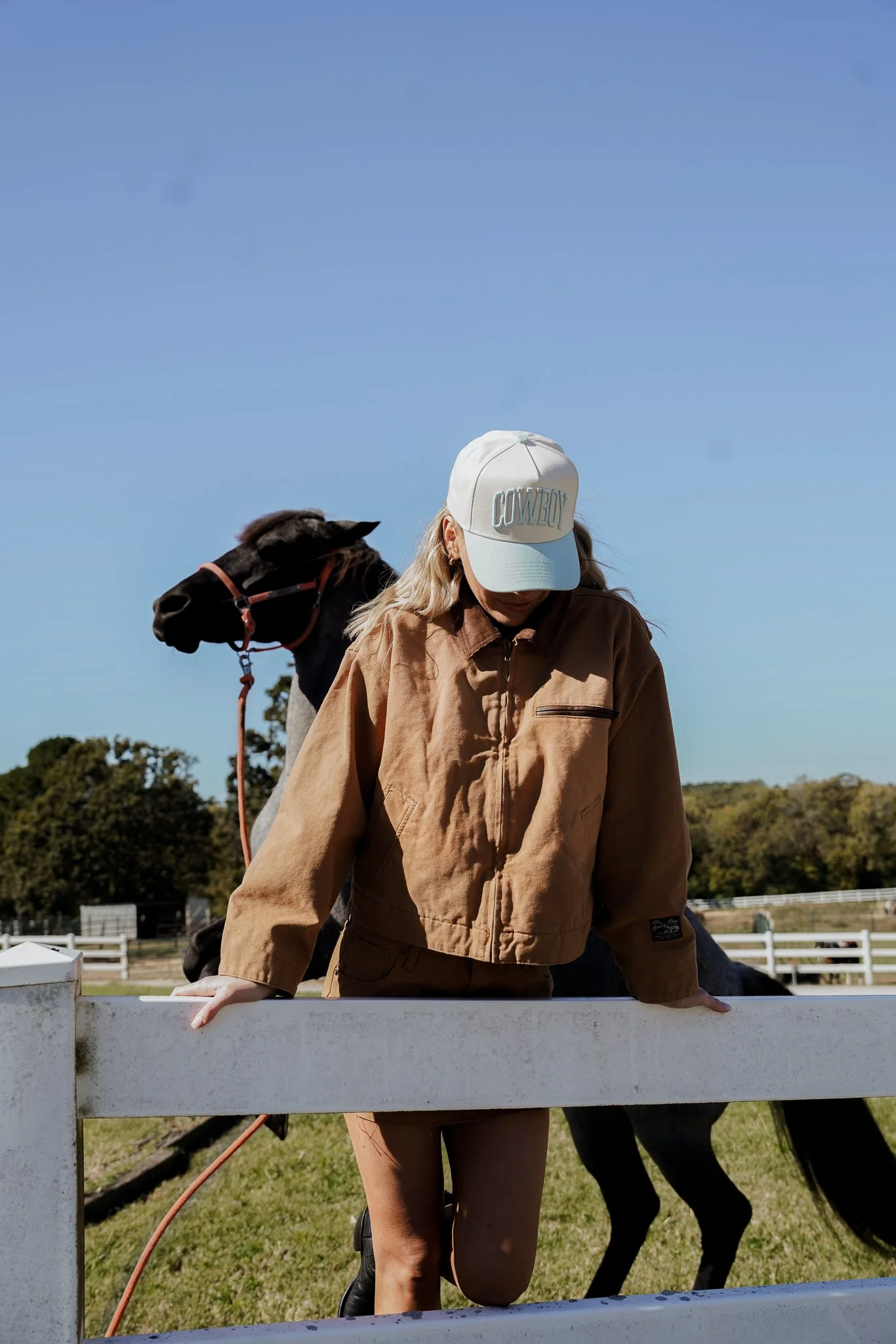 Cowboy - Baby Blue Vintage Trucker Hat - Image 2