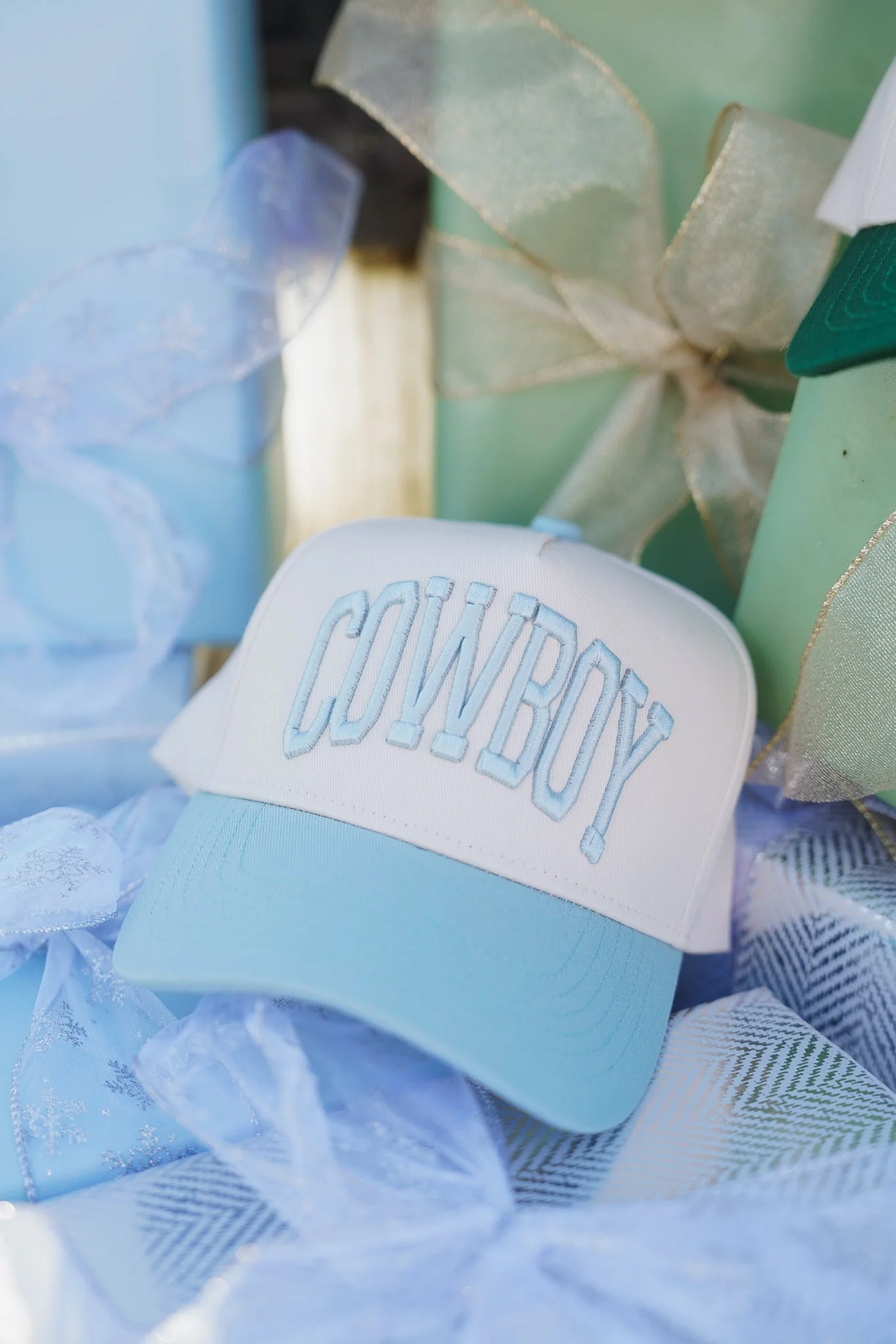 Cowboy - Baby Blue Vintage Trucker Hat - Image 4