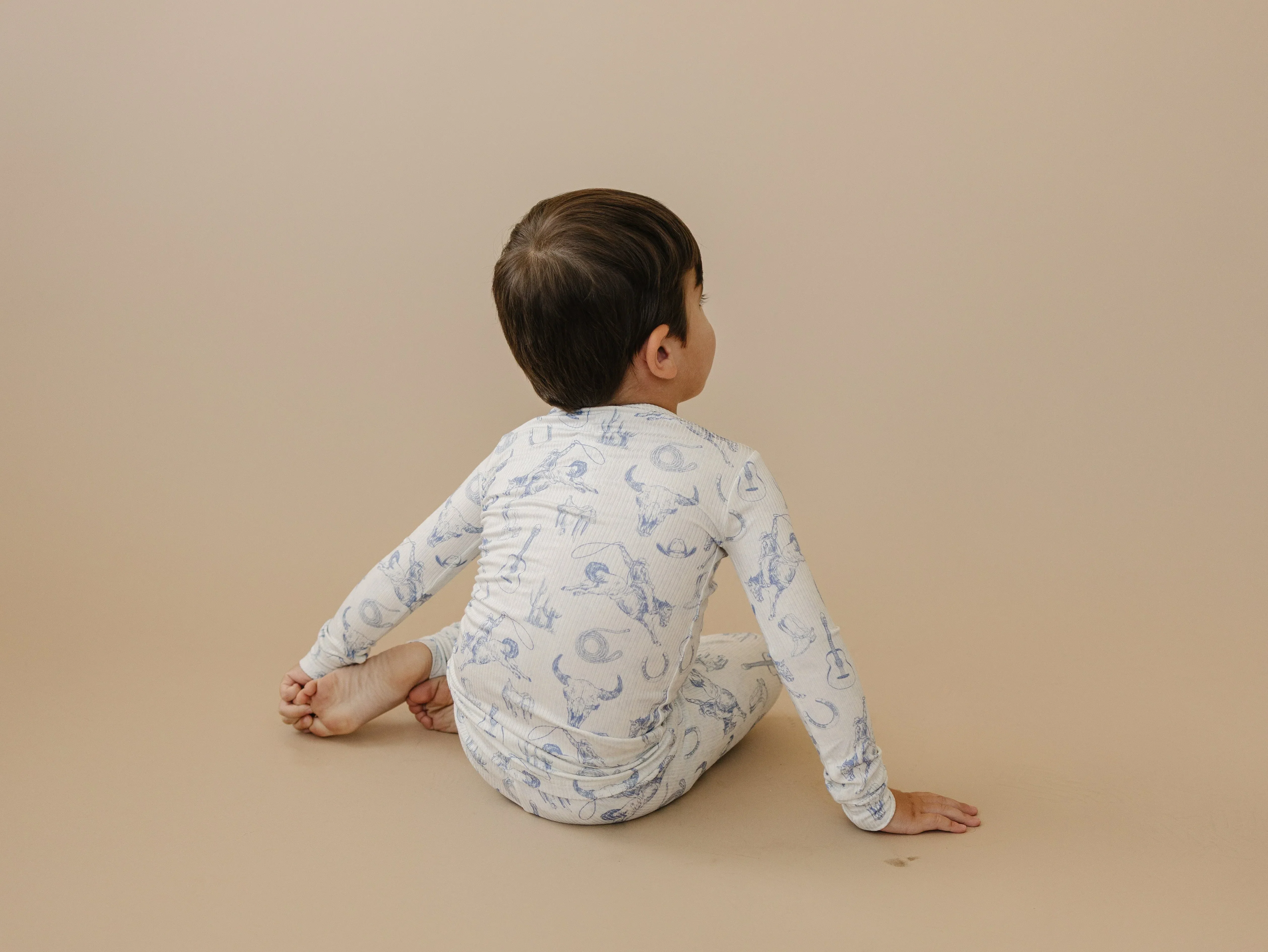 Cowboy Blues 2pc Ribbed Bamboo Pajamas - Image 6