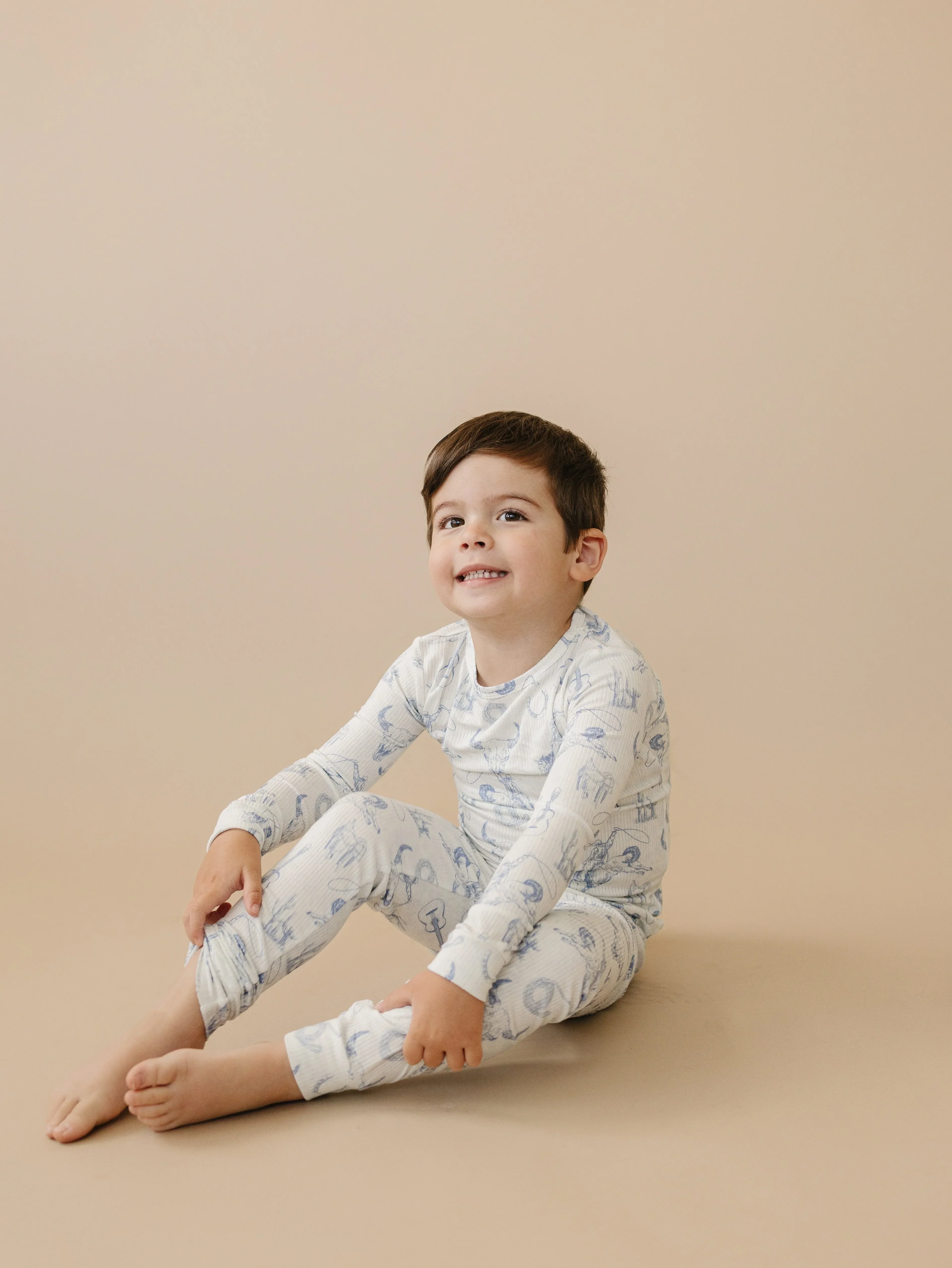 Cowboy Blues 2pc Ribbed Bamboo Pajamas - Image 8