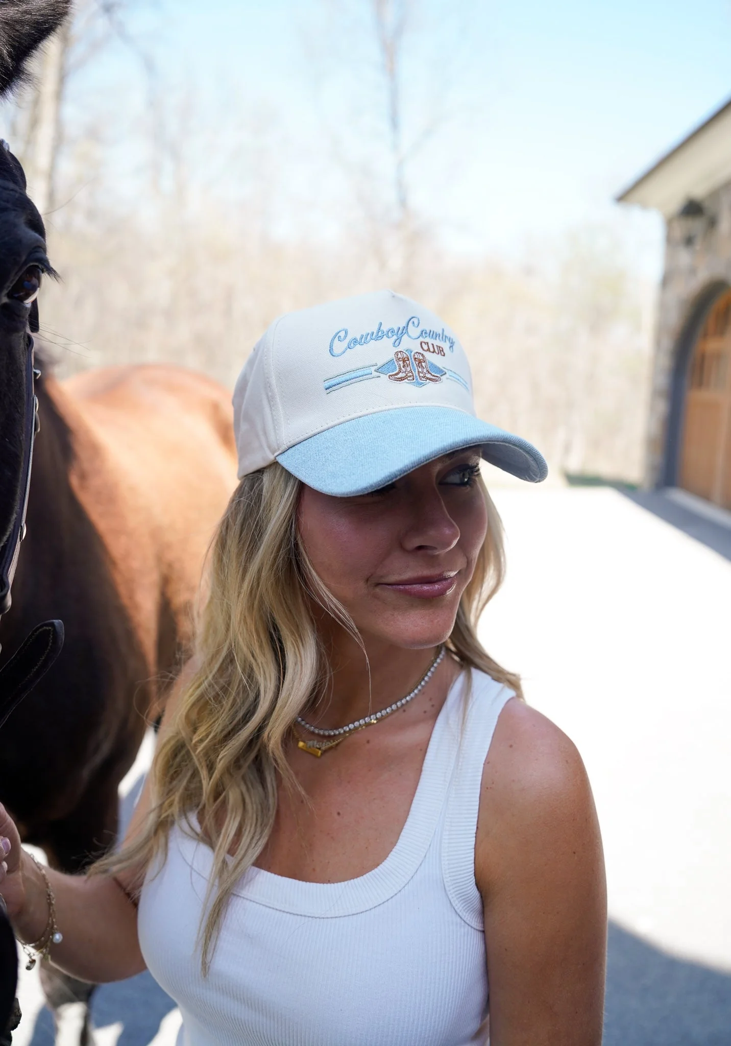 Cowboy Country Club - Denim Vintage Trucker Hat - Image 2