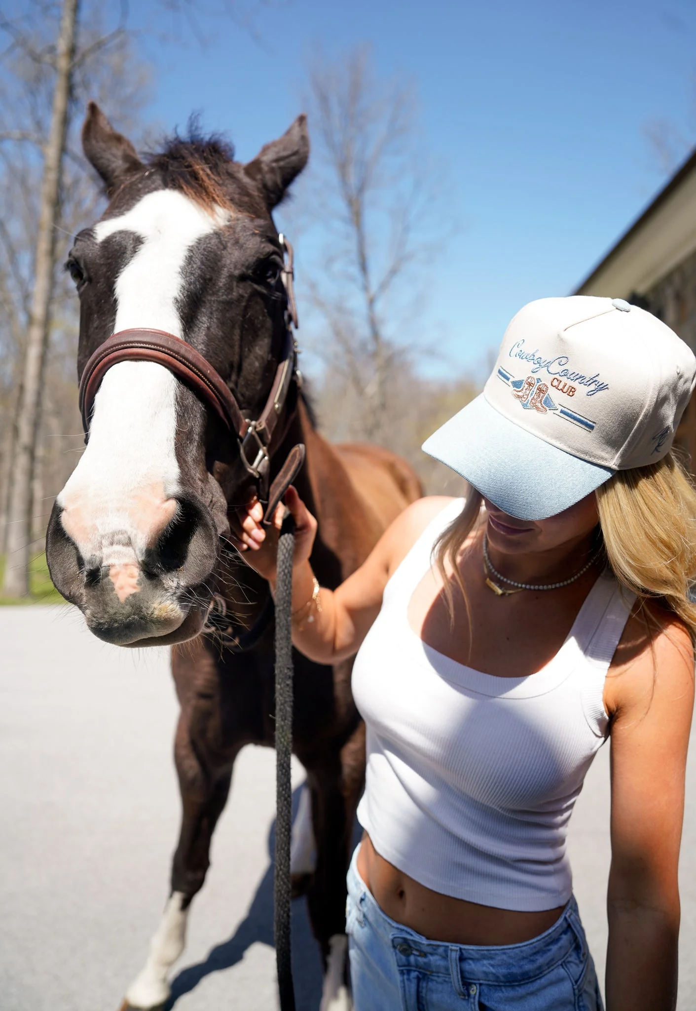 Cowboy Country Club - Denim Vintage Trucker Hat - Image 5