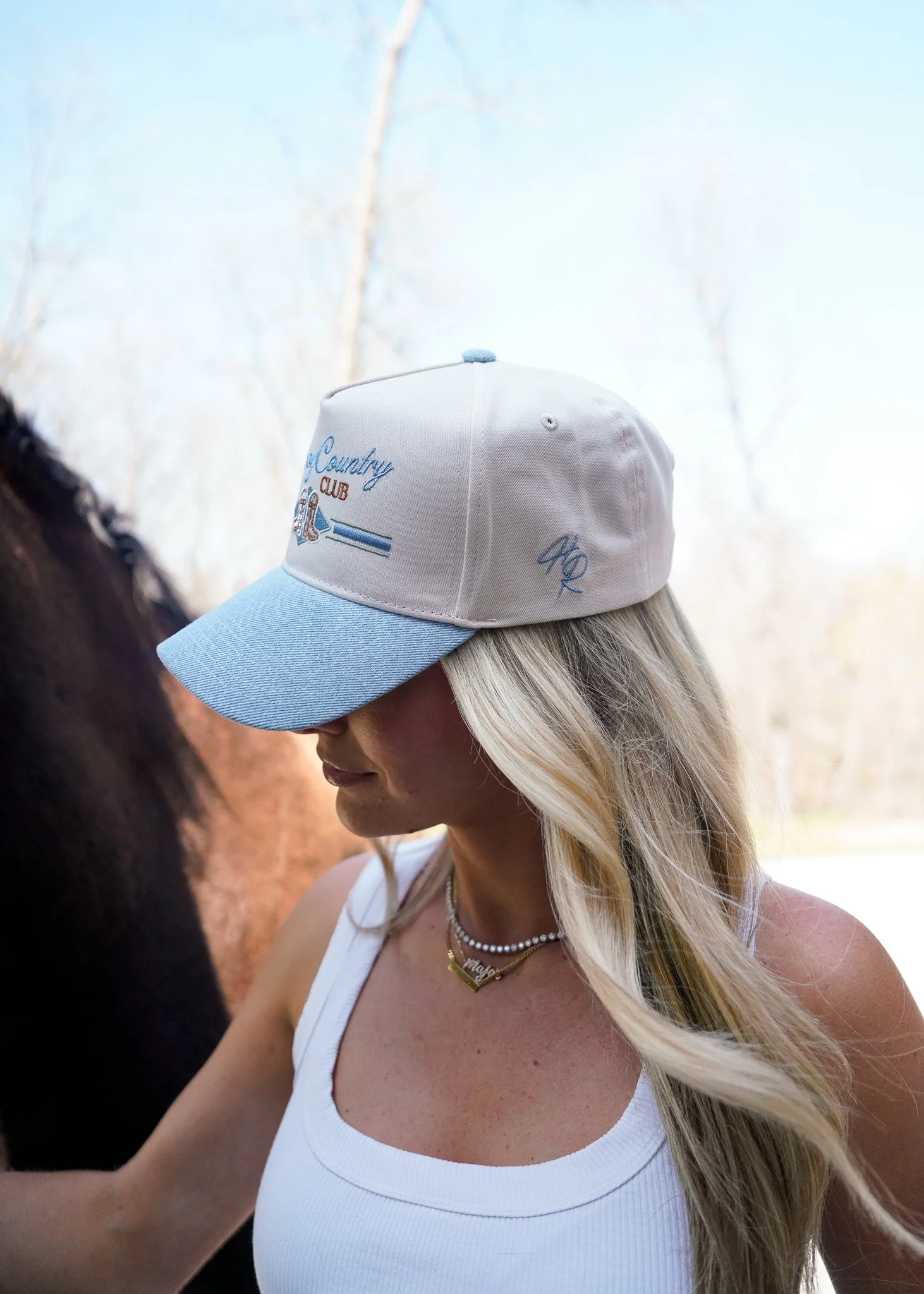 Cowboy Country Club - Denim Vintage Trucker Hat - Image 7