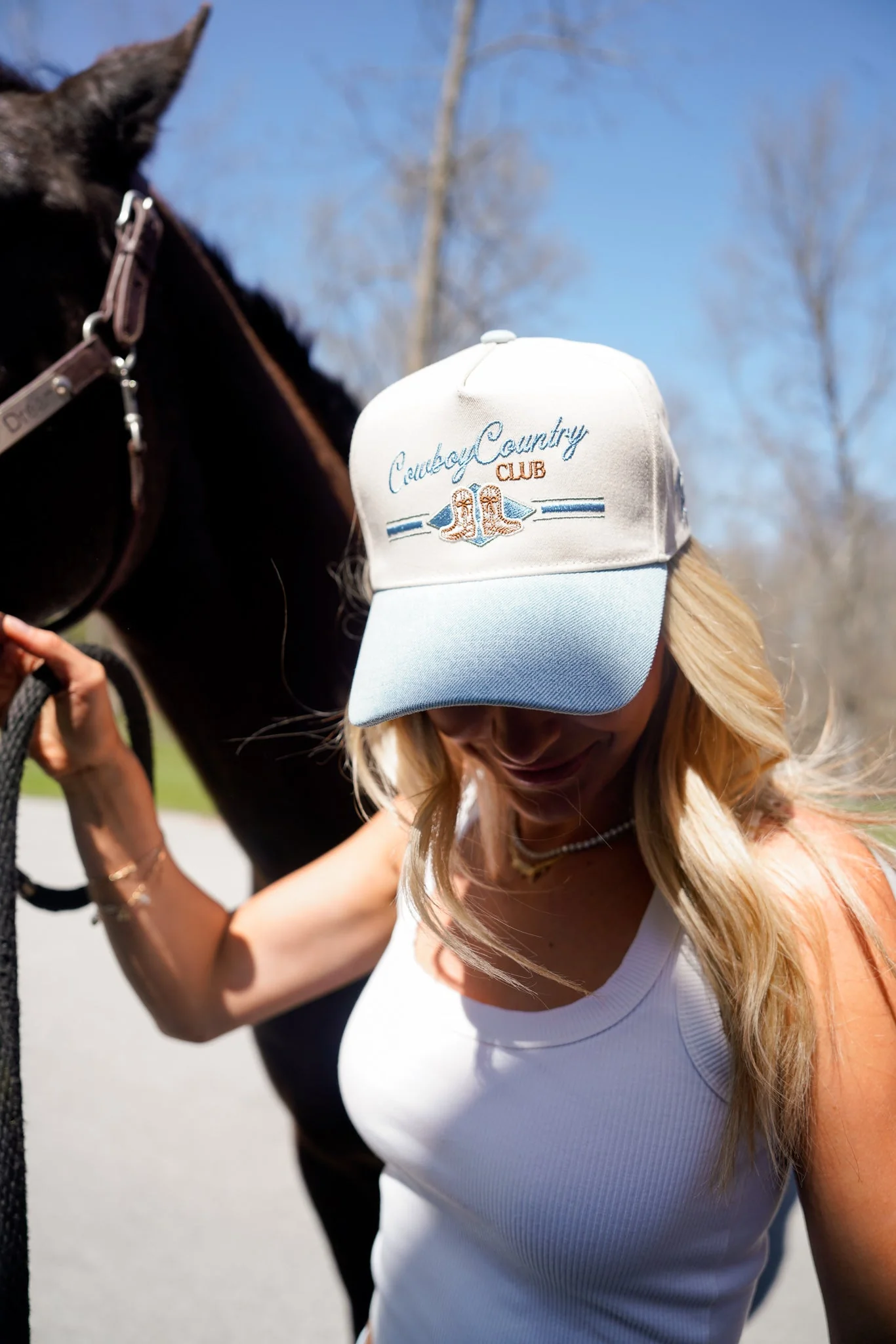 Cowboy Country Club - Denim Vintage Trucker Hat - Image 9