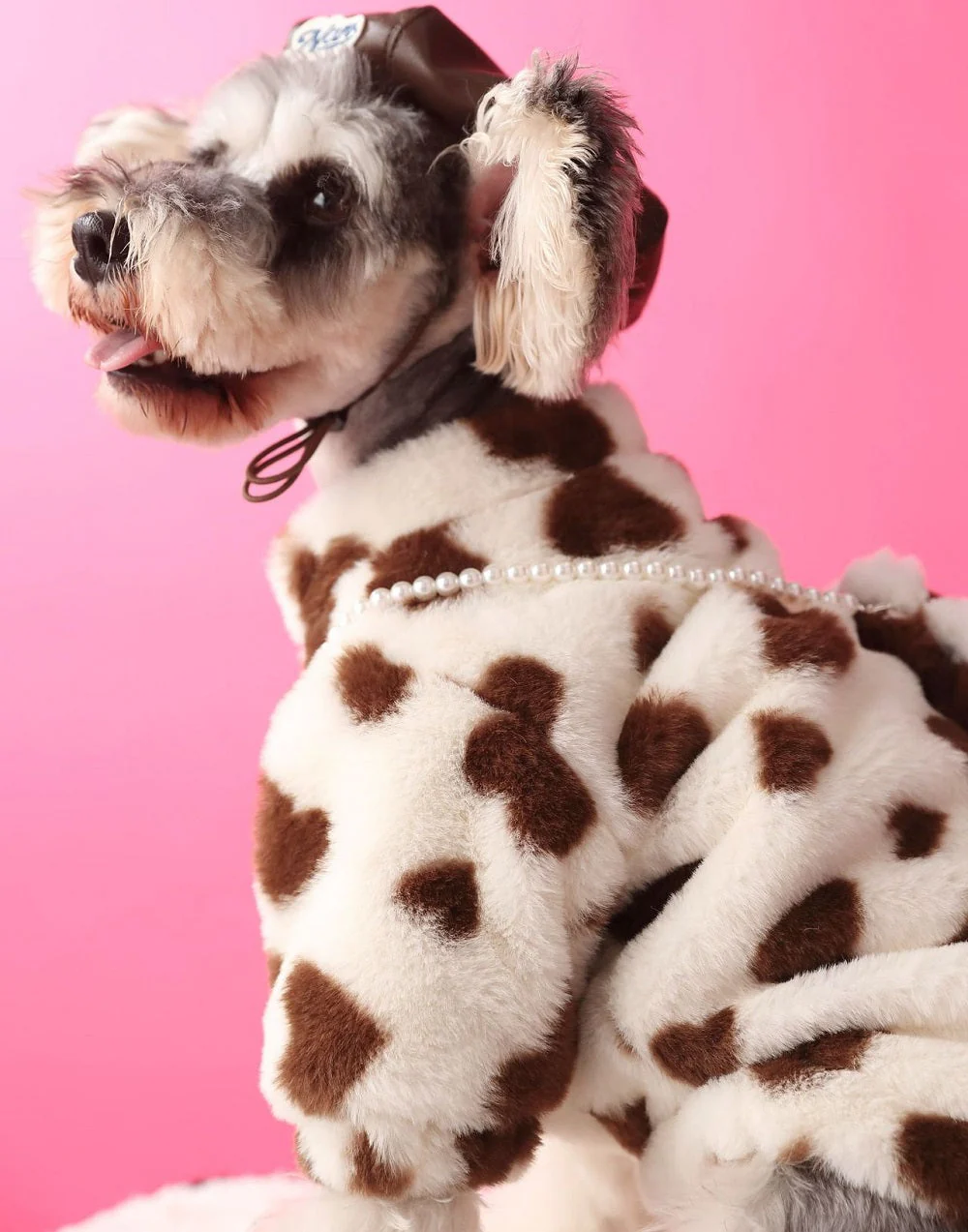 Cozy Heart Fleece Pet Coat Pink - Image 9