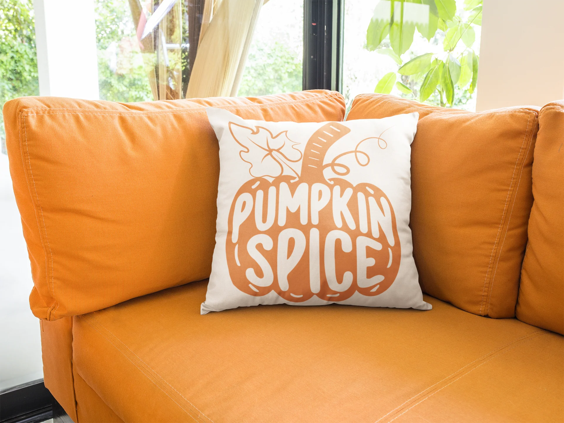 Cozy Pumpkin Spice Fall Throw Pillow – 18" x 18" - Image 2
