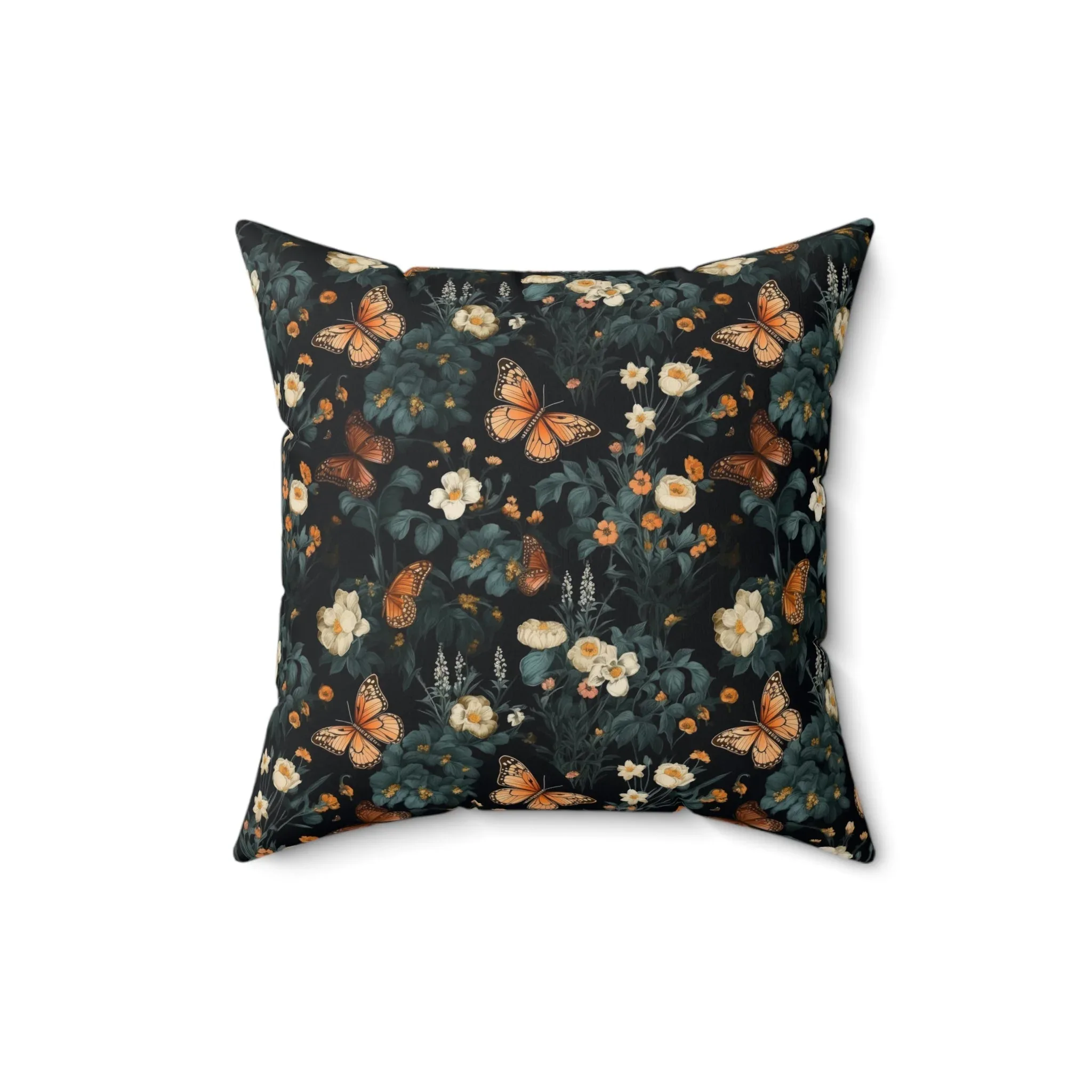 Cozy Whimsigoth Pillow with Floral Ghost: I Believe in Naps | Reversible Boho Butterfly Pillow, - Image 2