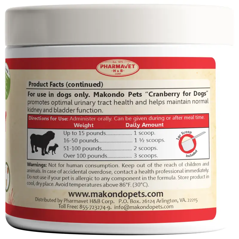 Cranberry for Dogs. Urinary Tract Support. 100 Scoops - Image 10