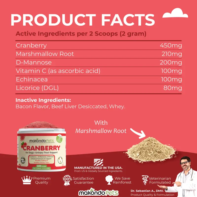 Cranberry for Dogs. Urinary Tract Support. 100 Scoops - Image 7