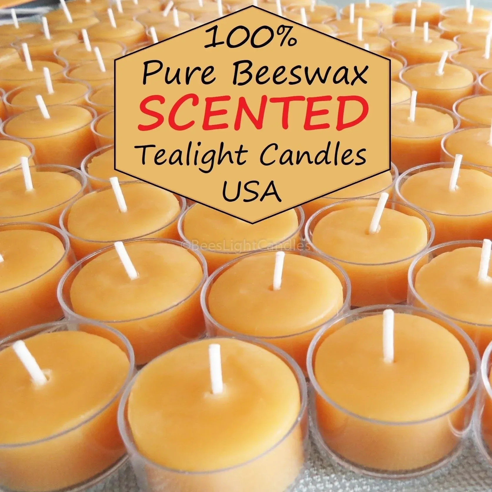 Cranberry Salsa Scented Beeswax Tealight Candles - Image 2