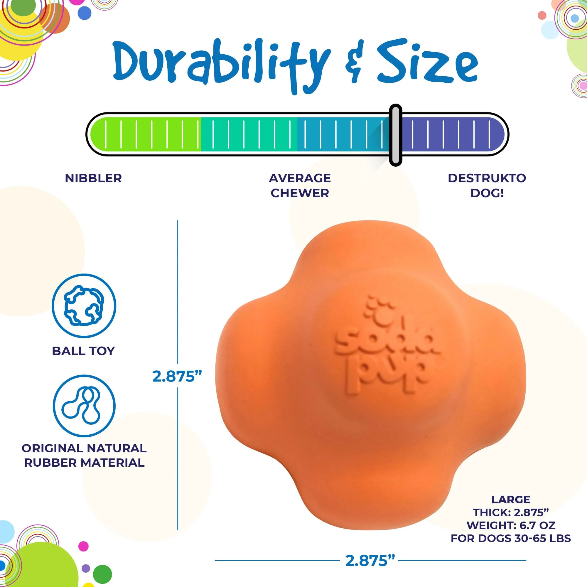 Crazy Bounce Rubber Dog Chew Toy for Power Chewers | Retrieving Ball | USA Made - Image 5