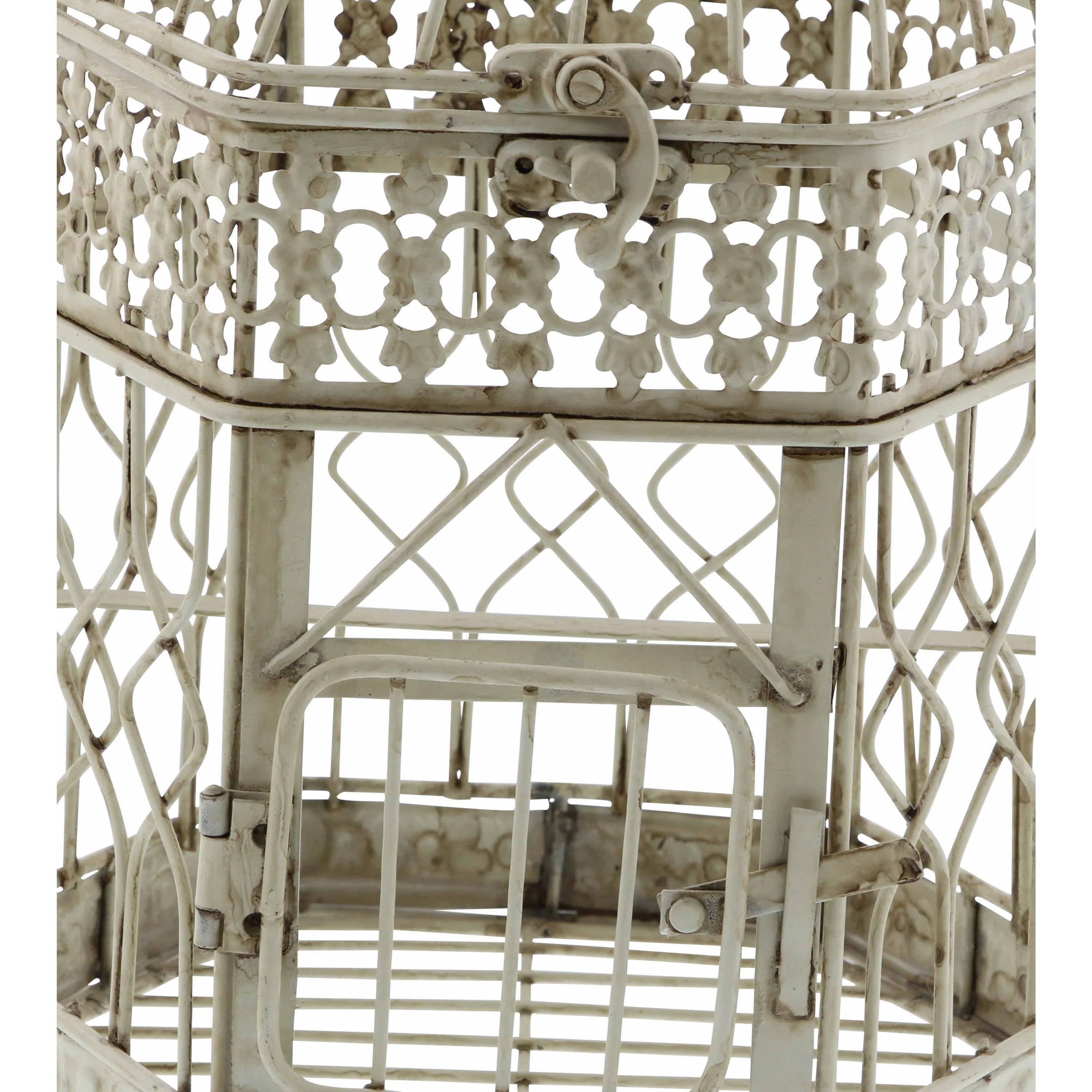 Cream Vintage Metal Birdcage - Image 4