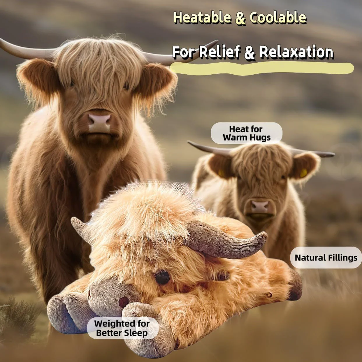 Creative Cartoon Household Highland Cow Plush Toy - Image 2