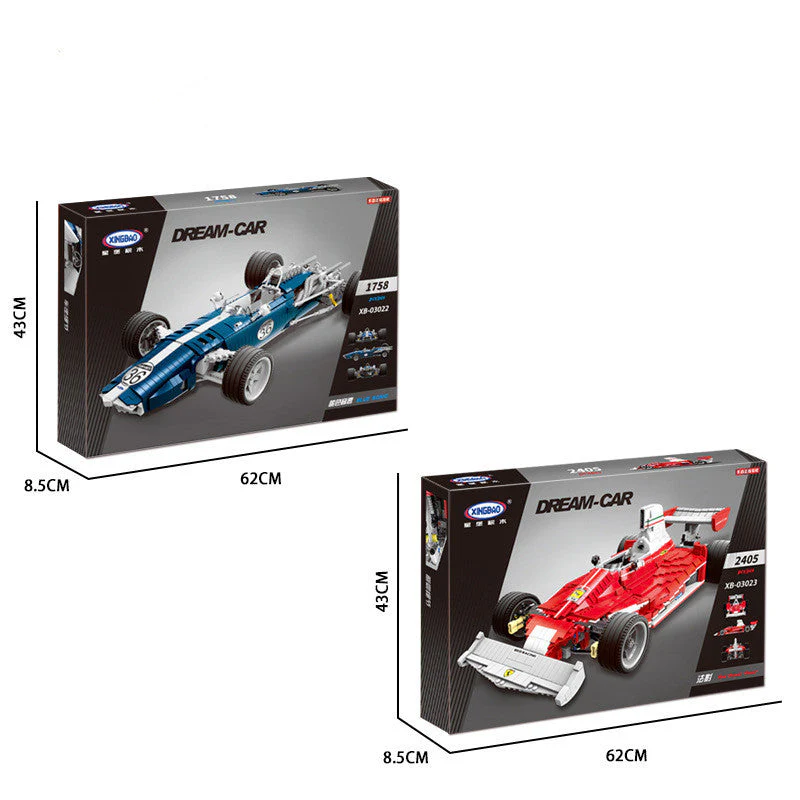 Creative Technology Blue Racing Car Assembling Building Blocks Toy - Image 2
