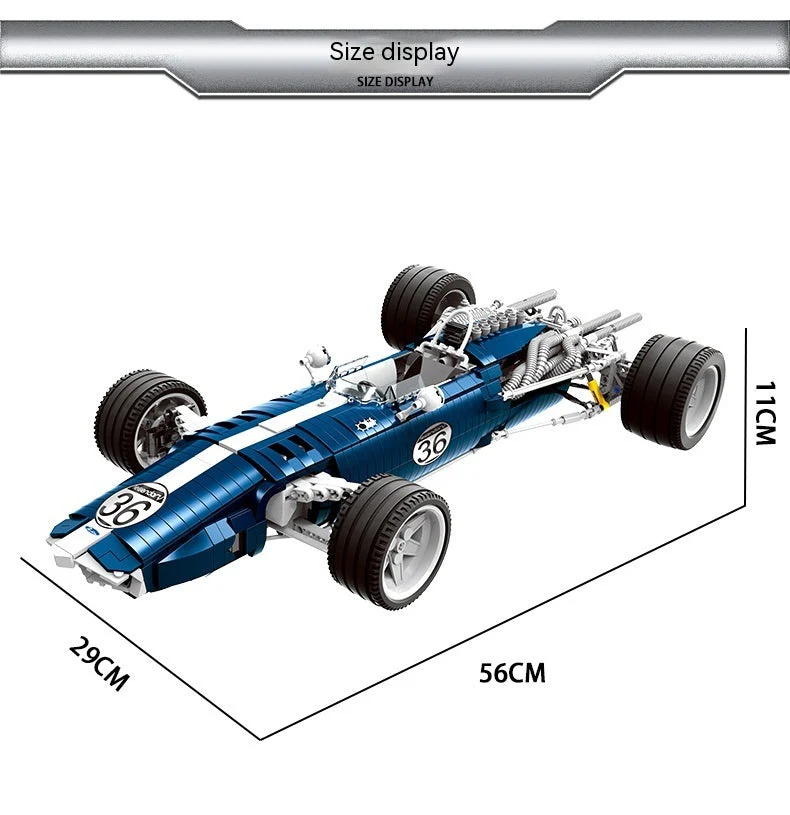 Creative Technology Blue Racing Car Assembling Building Blocks Toy - Image 3