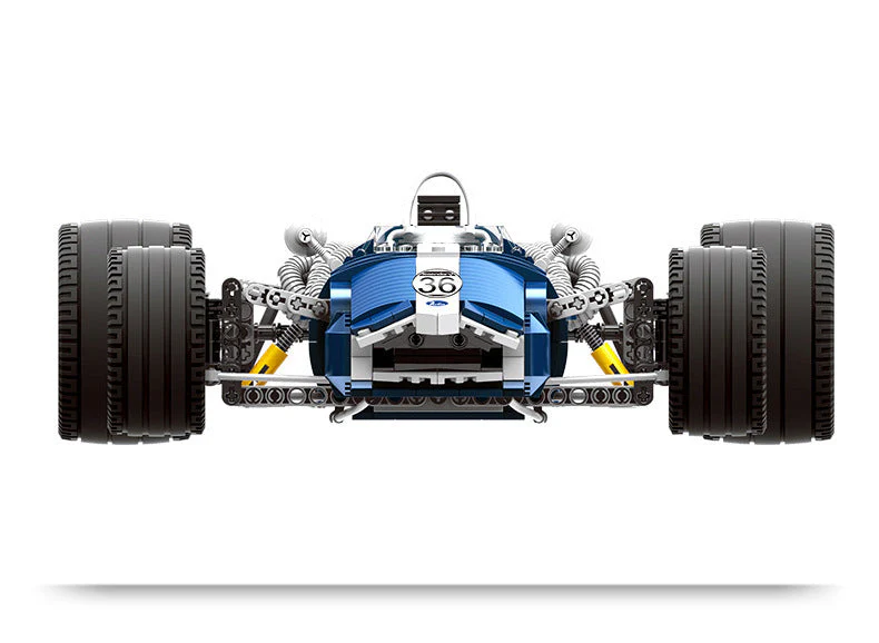 Creative Technology Blue Racing Car Assembling Building Blocks Toy - Image 4