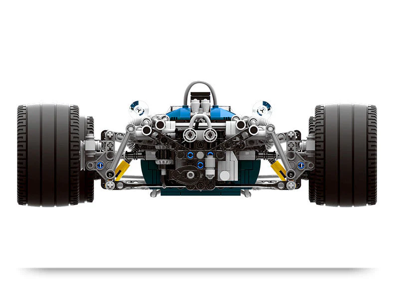 Creative Technology Blue Racing Car Assembling Building Blocks Toy - Image 6